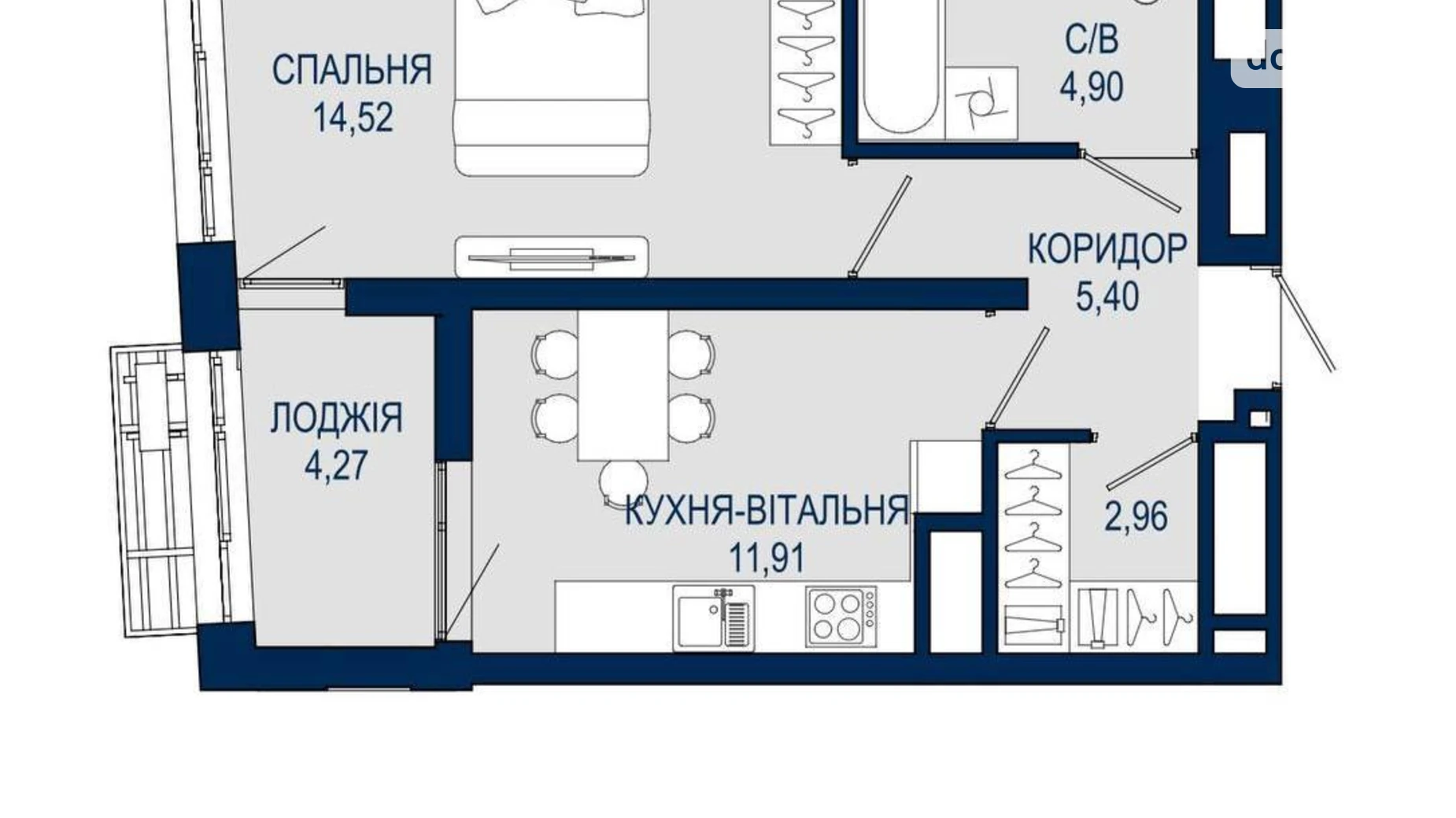 Продається 1-кімнатна квартира 43.96 кв. м у Львові, вул. Княгині Ольги - фото 4
