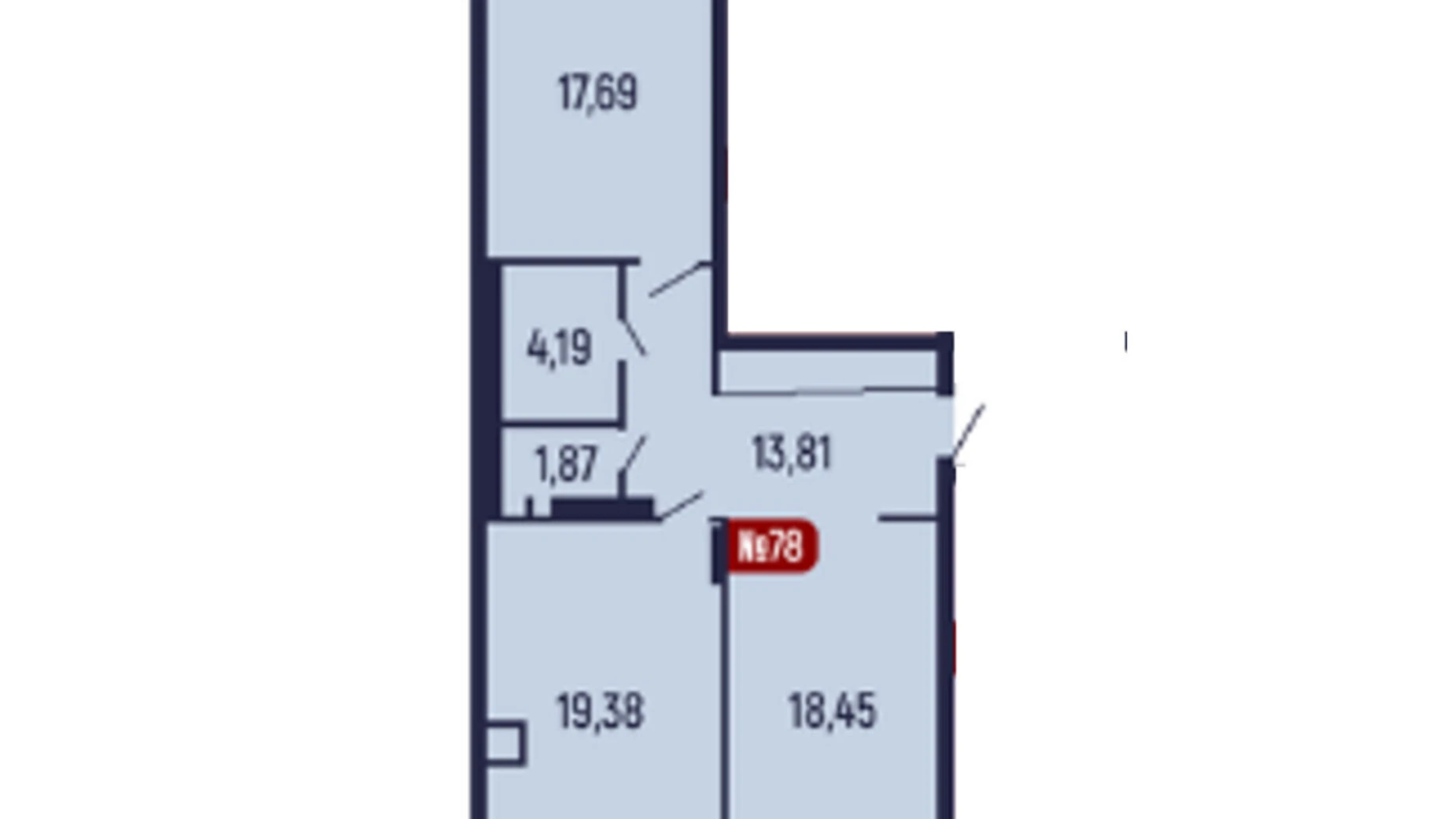 Продается 2-комнатная квартира 82.44 кв. м в Мукачеве, ул. Ужгородская, 165А - фото 2