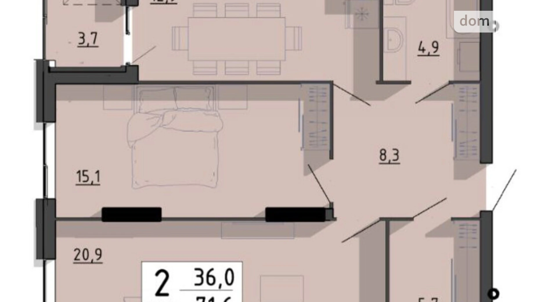 вул. Білецька, 56 Циганська Гора Тернопіль ЖК SvitLand Residences, цена: 85929 $ - фото 2