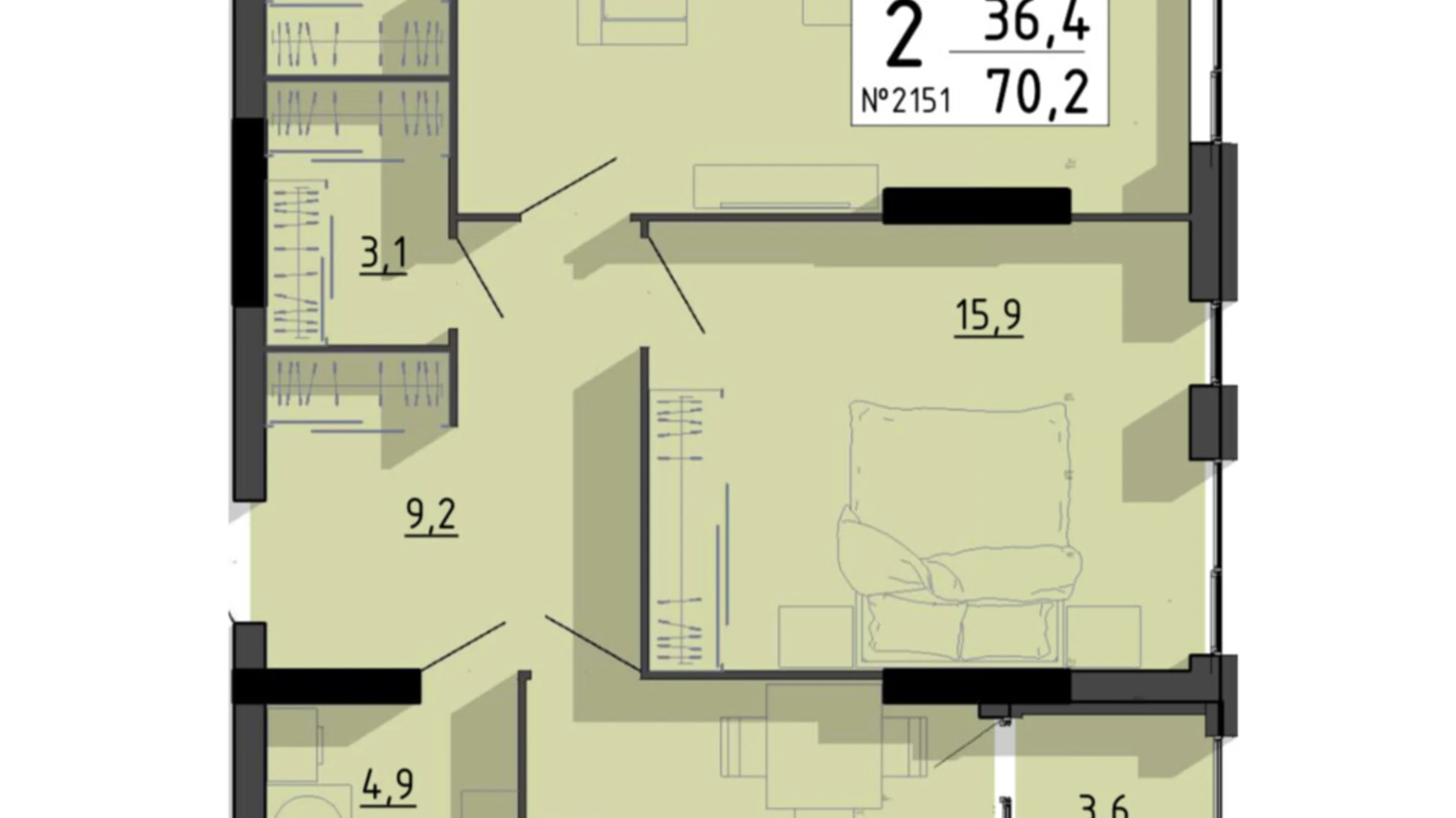 2-комнатная квартира 70.2 кв. м в Тернополе, цена: 84240 $ - фото 5