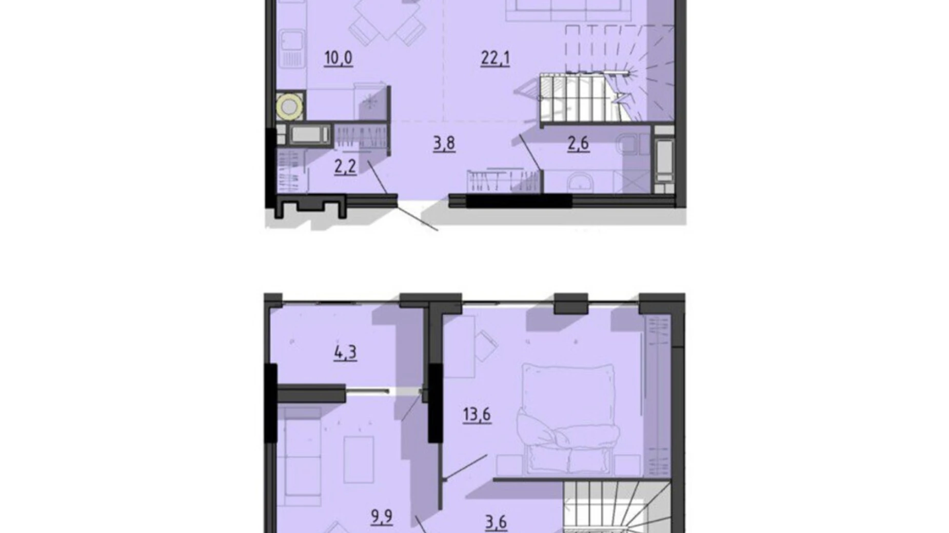 2-комнатная квартира 85.8 кв. м в Тернополе, ул. Билецкая, 56 - фото 2