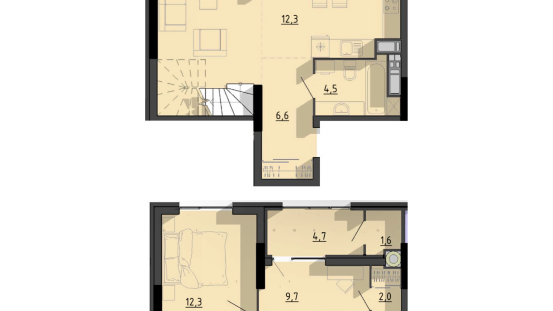 3-комнатная квартира 92.9 кв. м в Тернополе, ул. Билецкая, 56 - фото 2