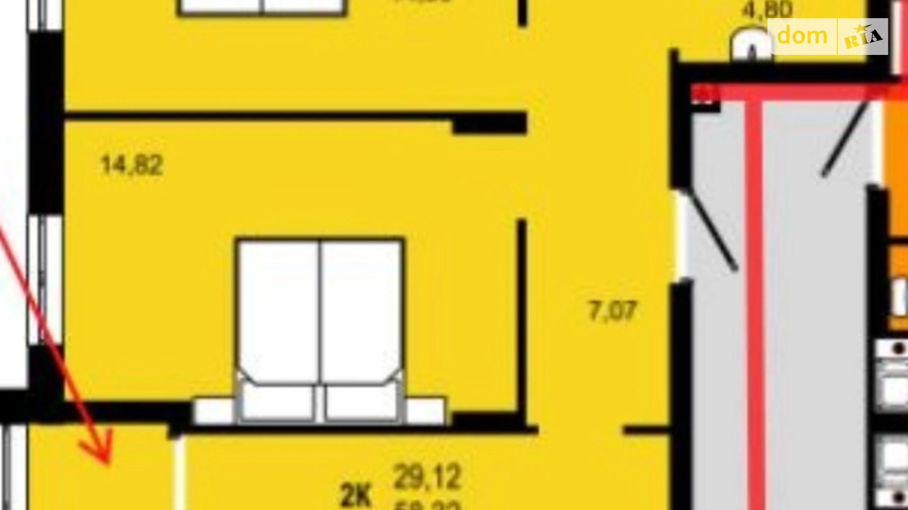 Продается 2-комнатная квартира 59 кв. м в Львове, ул. Роксоляны, 149 - фото 3