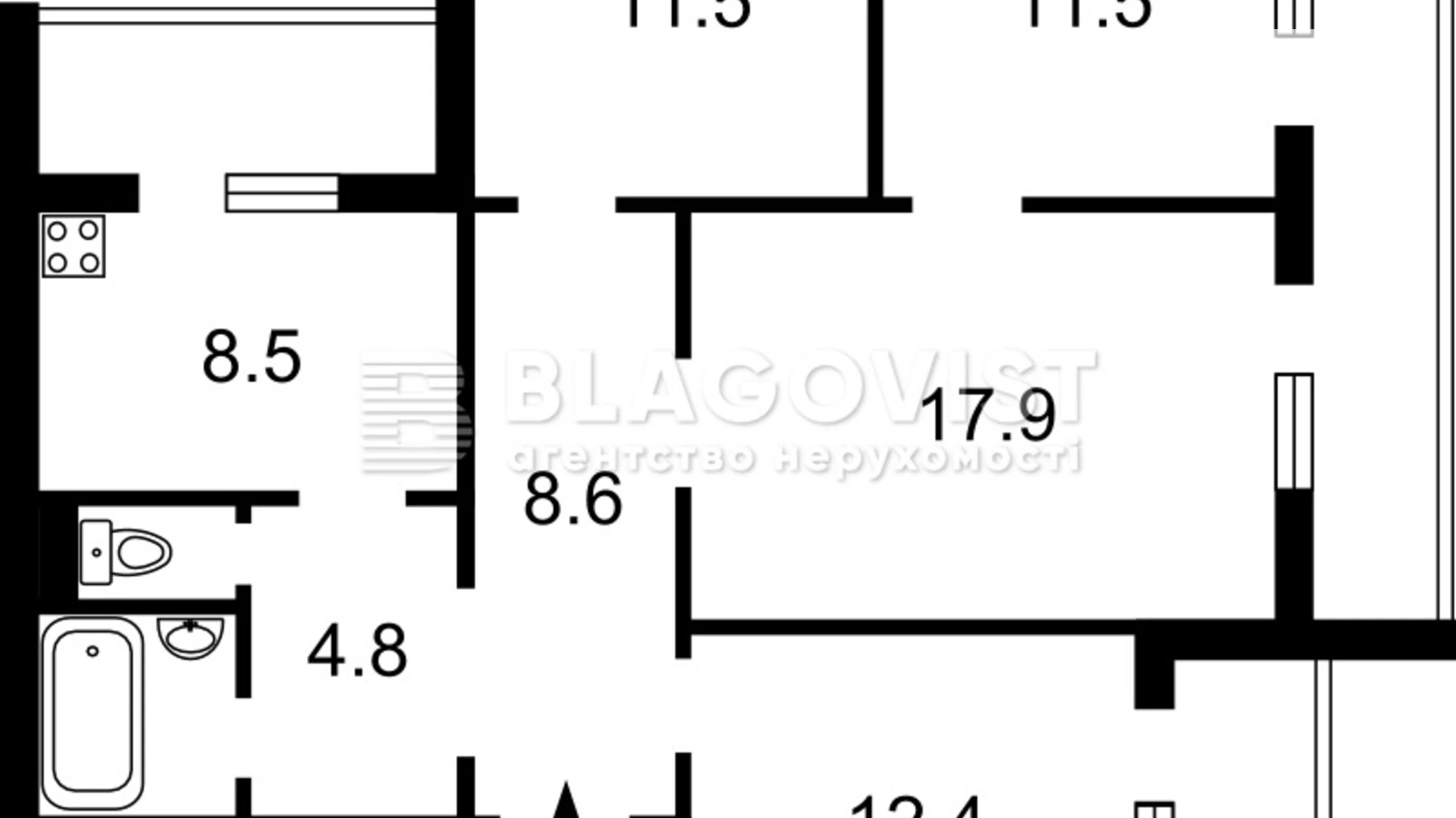 Продається 4-кімнатна квартира 87 кв. м у Києві, вул. Гришка Михайла, 8А - фото 5