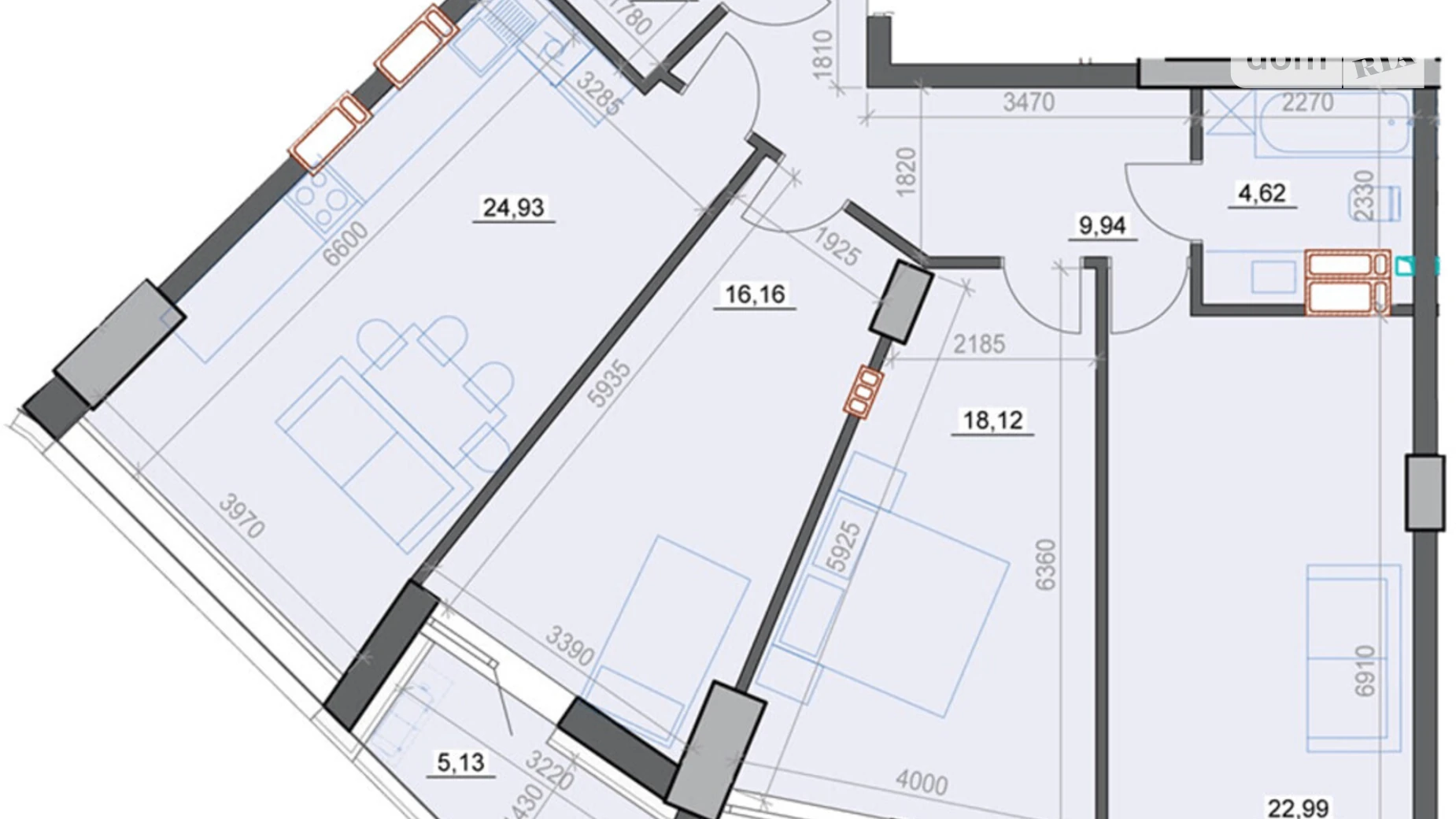 Продається 4-кімнатна квартира 108.33 кв. м у Дніпрі, вул. Сонячна Набережна(Малиновського Маршала) - фото 3
