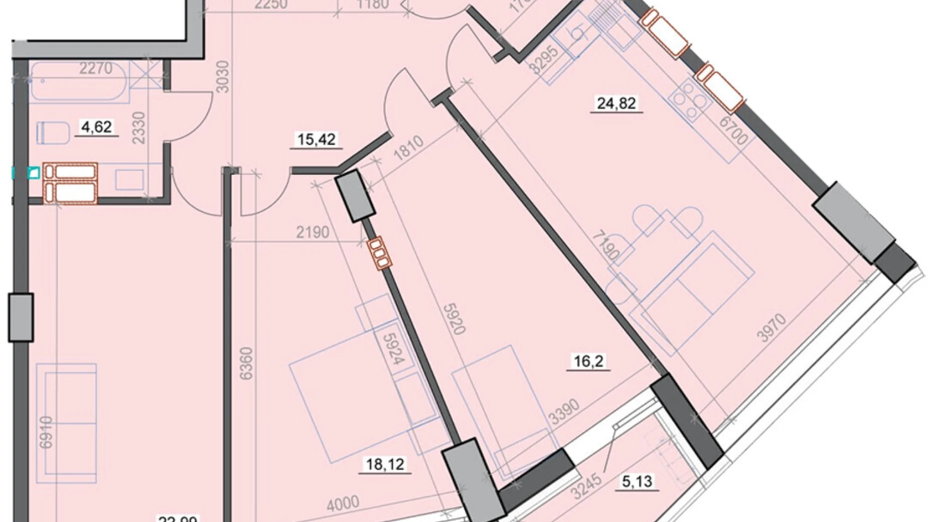 Продається 4-кімнатна квартира 112.83 кв. м у Дніпрі, вул. Сонячна Набережна(Малиновського Маршала) - фото 3