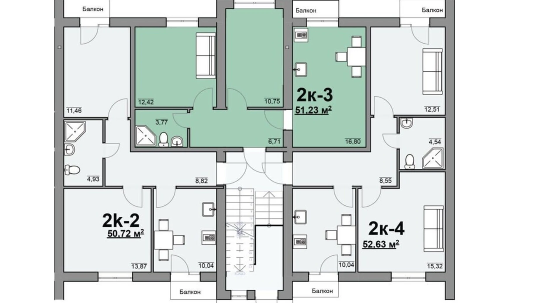 Продается 2-комнатная квартира 52.63 кв. м в Березиной, ул. Каштановая - фото 5