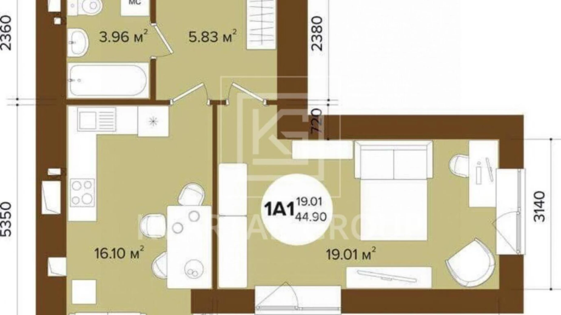 Продается 1-комнатная квартира 45 кв. м в Ирпене, ул. Николая Шудри(8-го Марта), 23 - фото 4