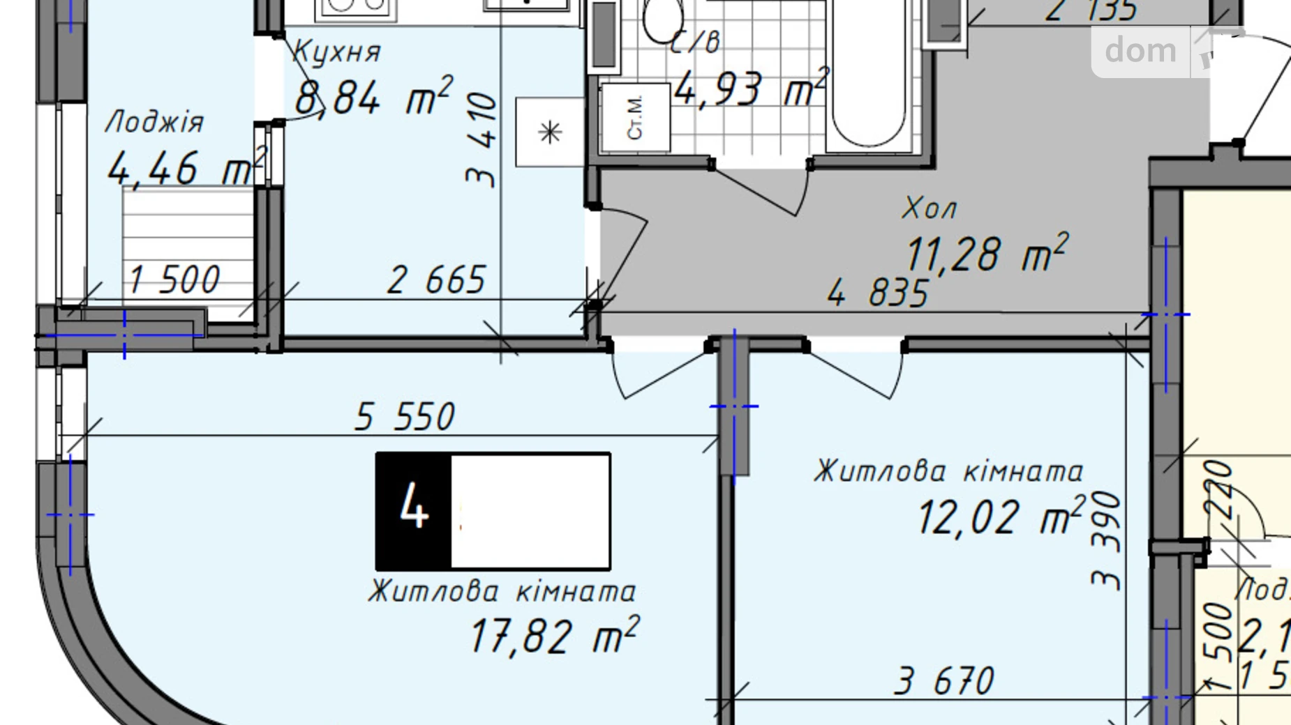 Продается 2-комнатная квартира 60.3 кв. м в Одессе, ул. Михаила Грушевского, 49 - фото 2