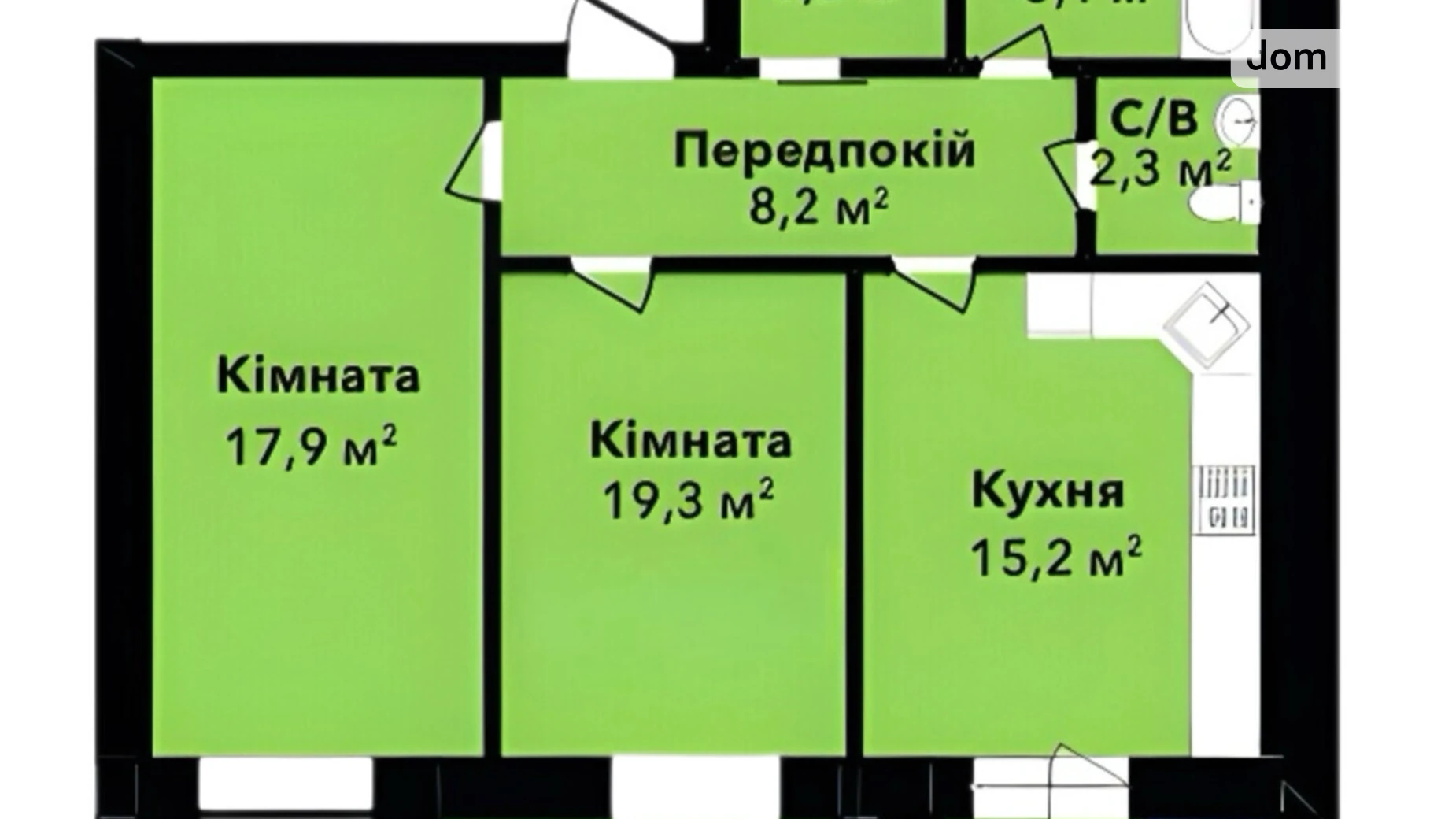 Продается 2-комнатная квартира 76.52 кв. м в Хмельницком, цена: 60055 $ - фото 2