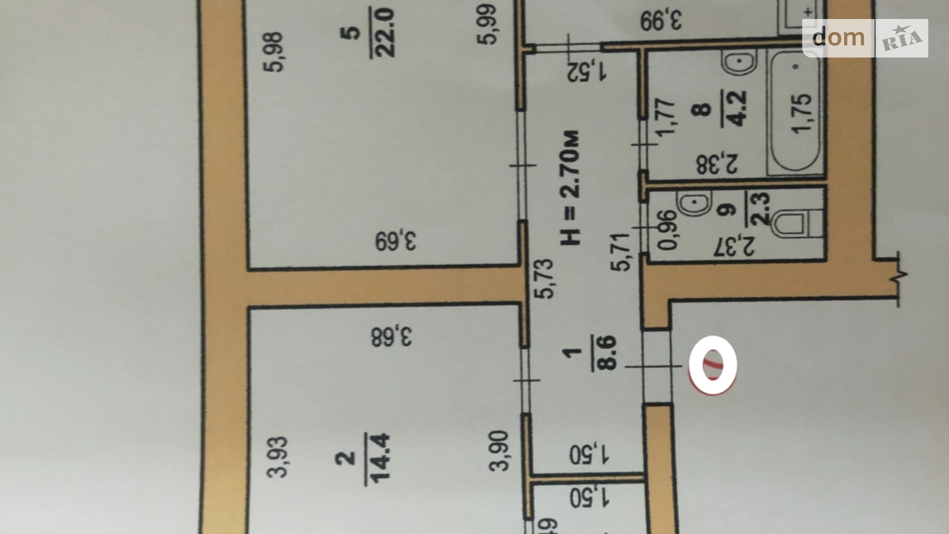 Продается 2-комнатная квартира 75.1 кв. м в Липинах, цена: 90871 $ - фото 2