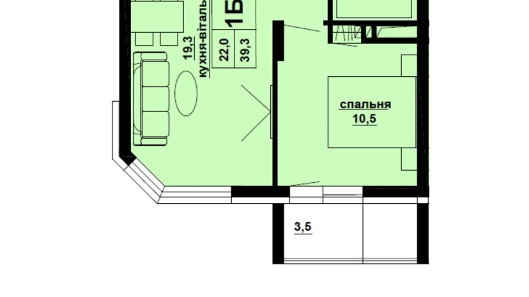 1-комнатная квартира 41.2 кв. м в Тернополе, цена: 28888 $ - фото 5