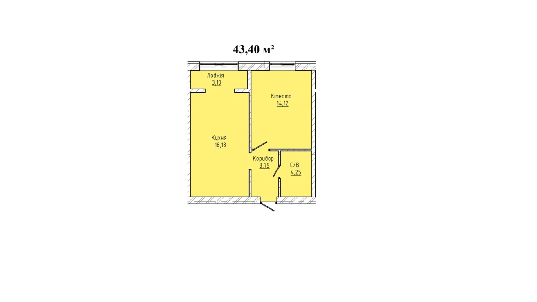 1-комнатная квартира 43.1 кв. м в Тернополе, цена: 31032 $ - фото 4