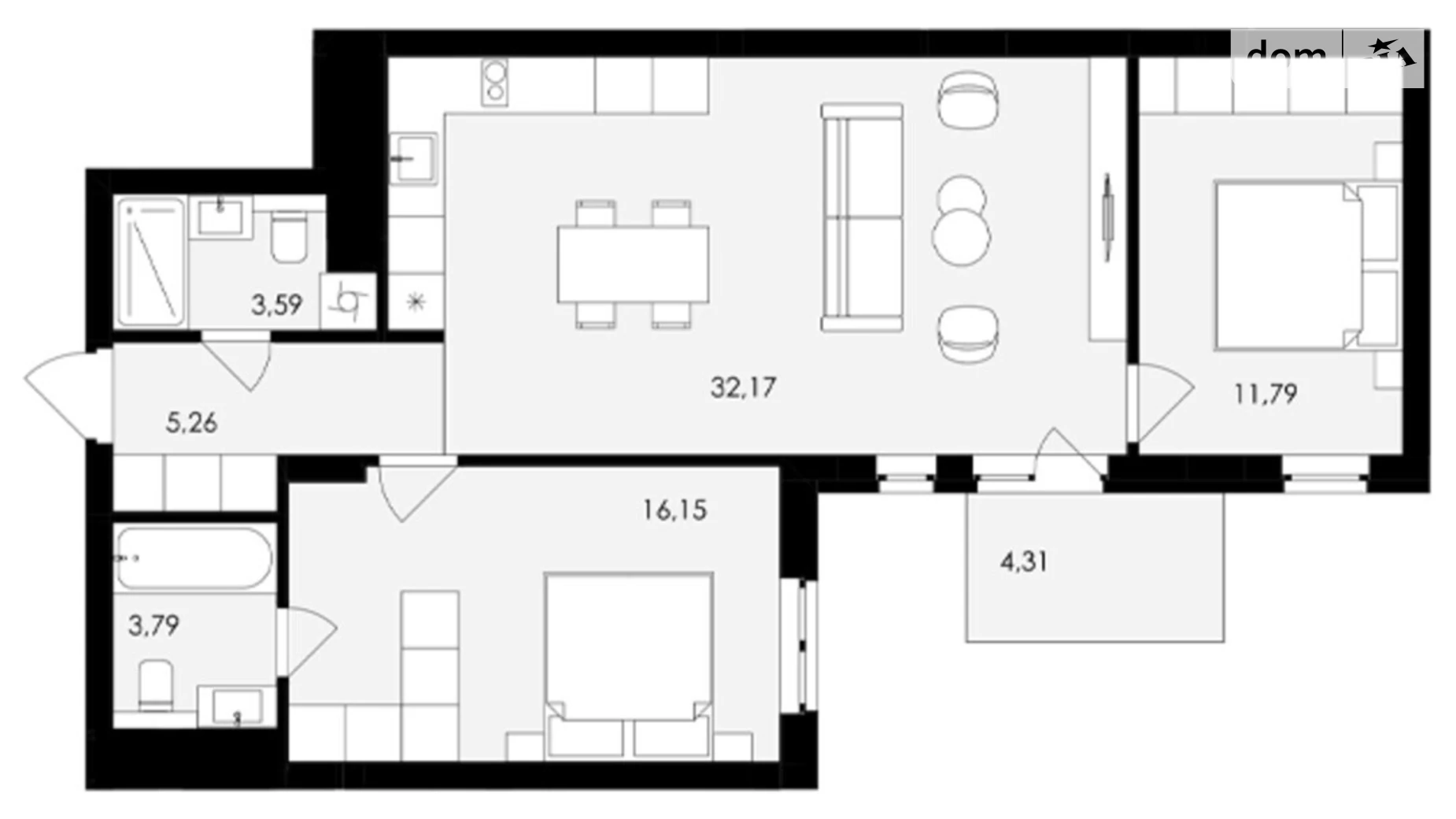 Продается 2-комнатная квартира 73.81 кв. м в Сокольниках, ул. Героев Майдана - фото 2