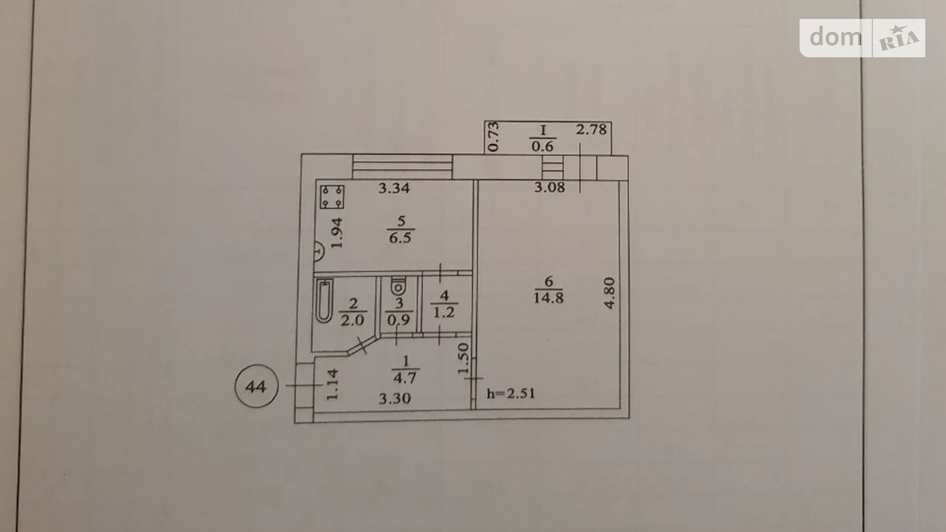 Продается 1-комнатная квартира 30.7 кв. м в Киеве, ул. Кудрявская, 27-29 - фото 4