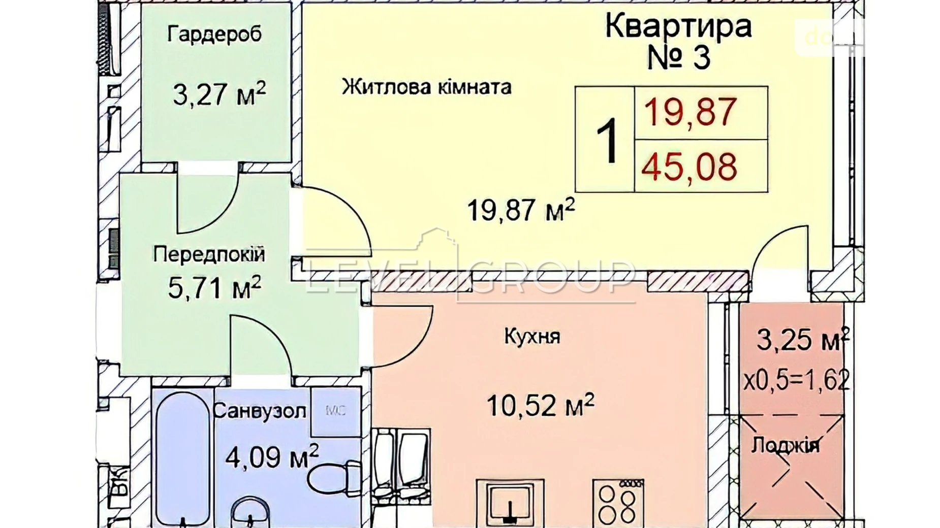 Продається 1-кімнатна квартира 45.08 кв. м у Києві, вул. Глибочицька, 13-7 - фото 2