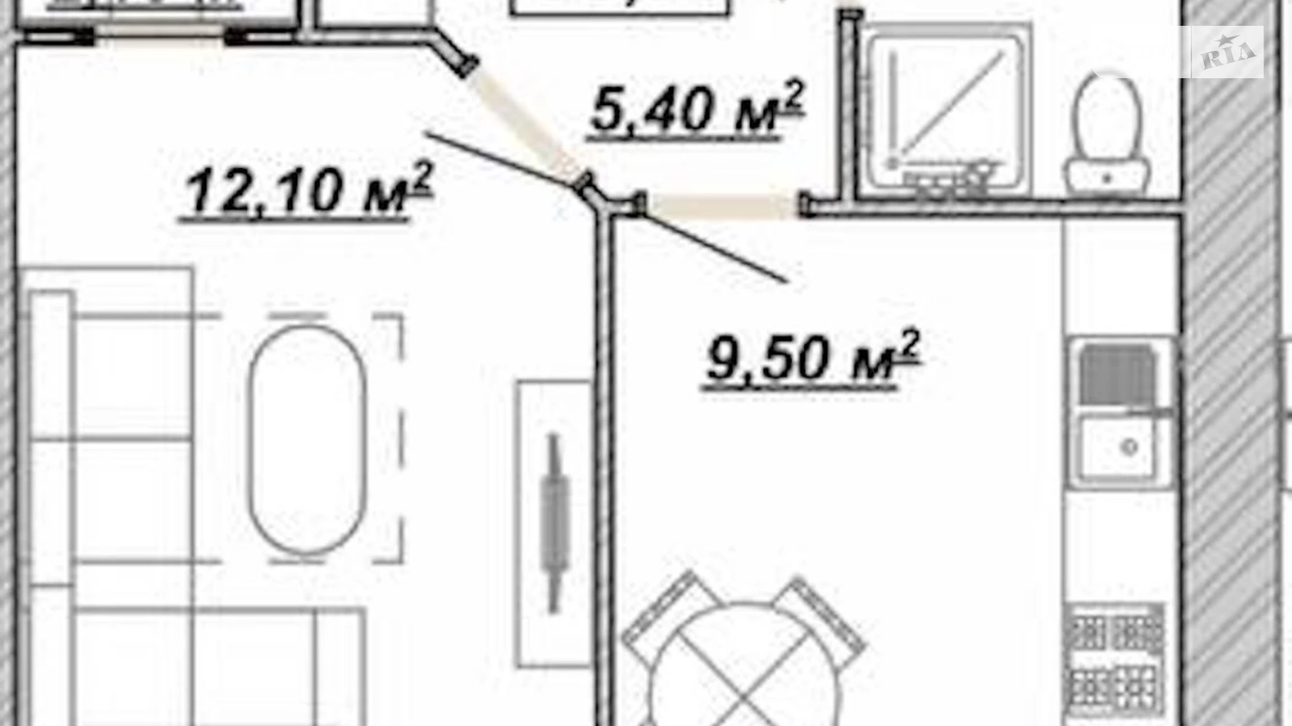 Продається 1-кімнатна квартира 38.9 кв. м у Івано-Франківську, вул. Княгинин - фото 2