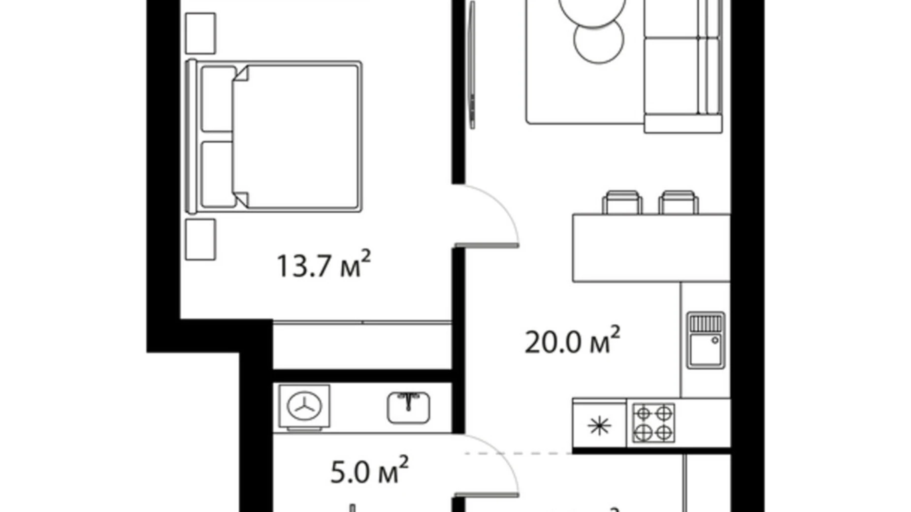 Продається 1-кімнатна квартира 44 кв. м у, цена: 70400 $ - фото 2
