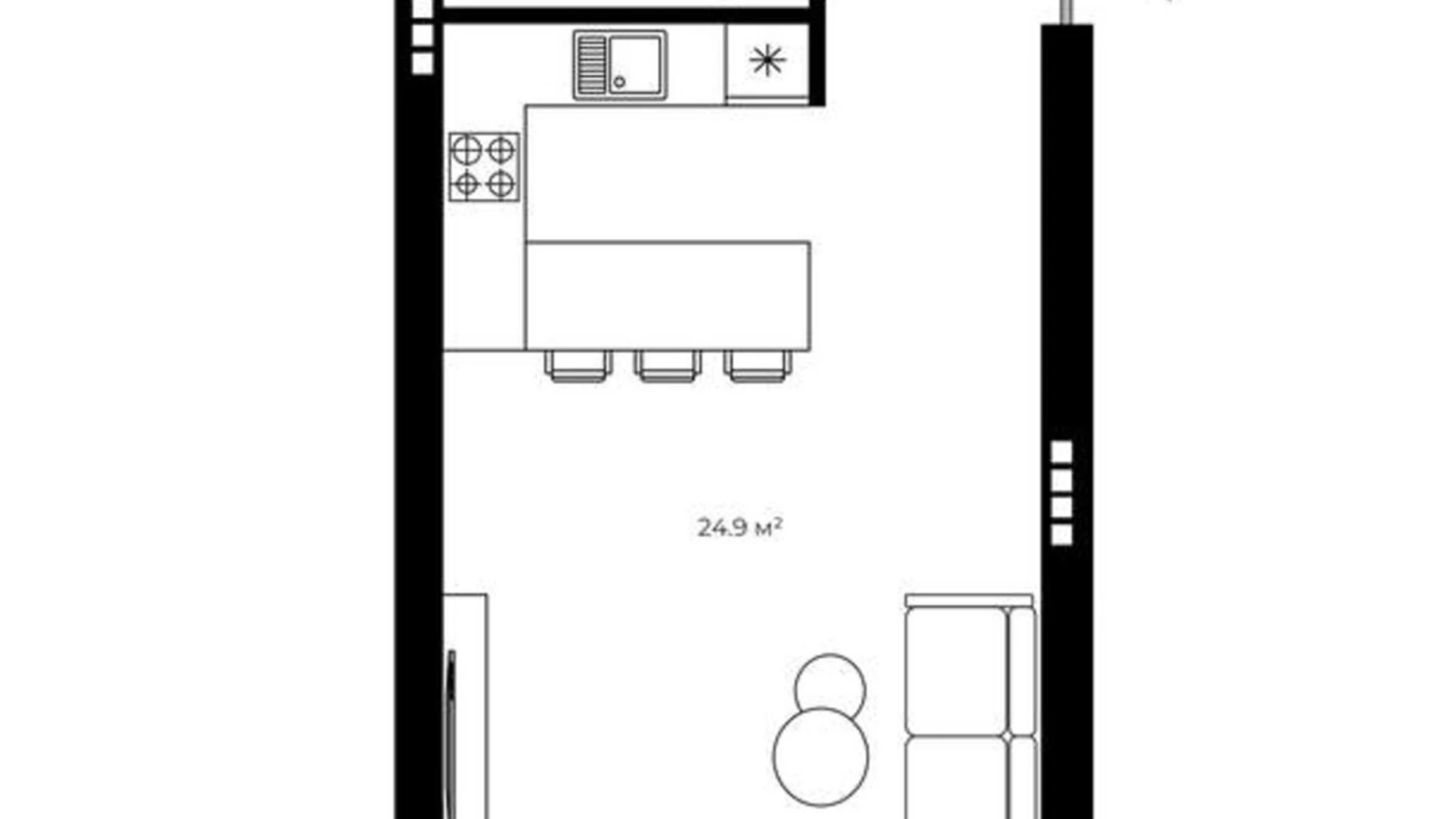 Продается 1-комнатная квартира 35 кв. м в, цена: 63000 $ - фото 2