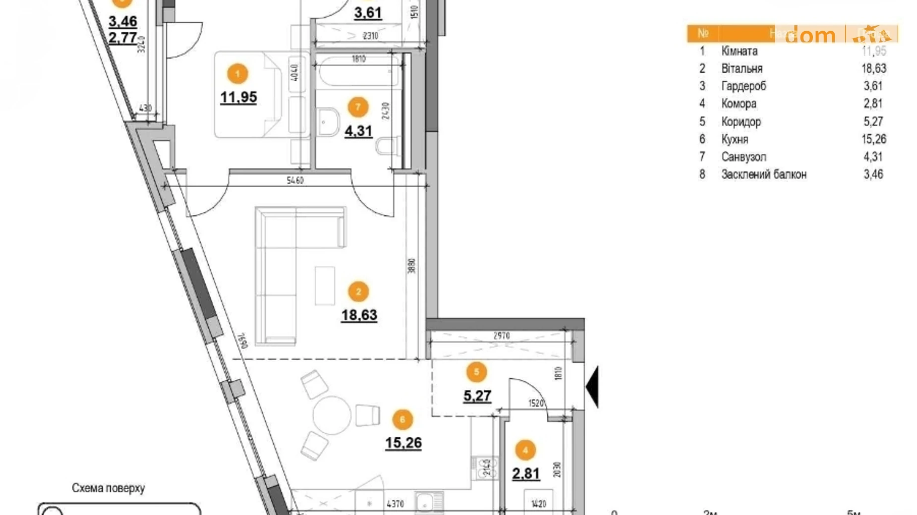 Продается 1-комнатная квартира 64.61 кв. м в Львове, ул. Железнодорожная - фото 2