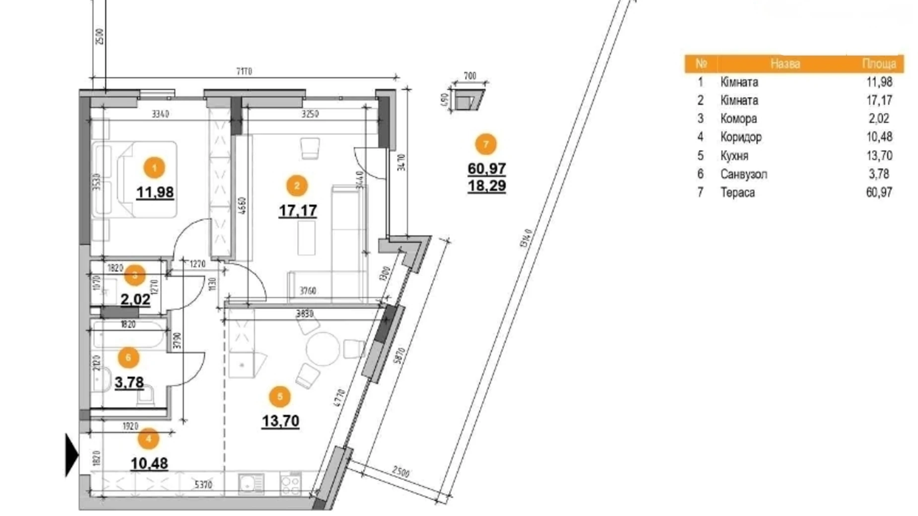 Продается 1-комнатная квартира 77.42 кв. м в Львове, ул. Железнодорожная - фото 2