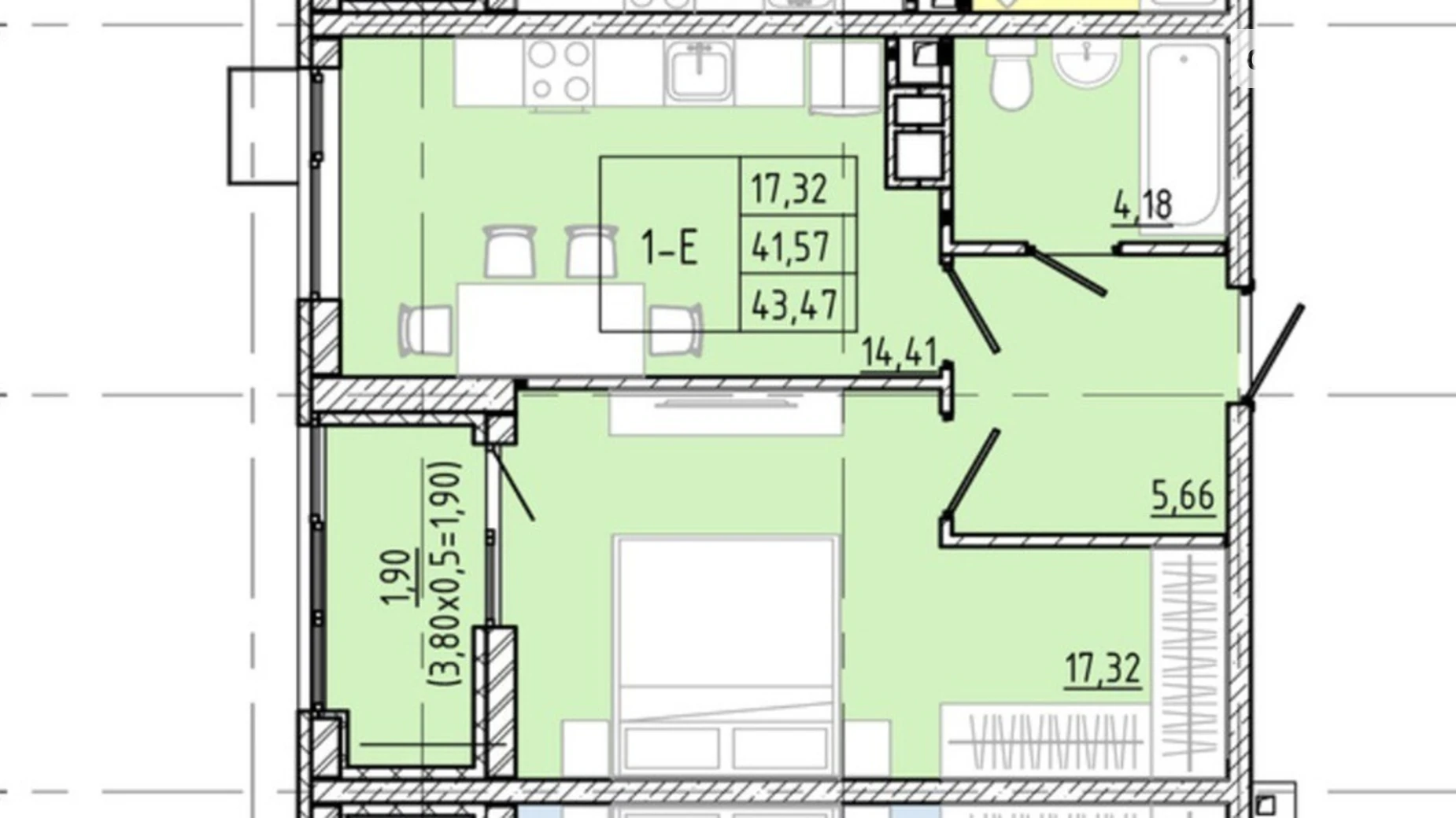 Продается 1-комнатная квартира 43.5 кв. м в Одессе, ул. Ивана Франко, 40 корпус 2 - фото 5