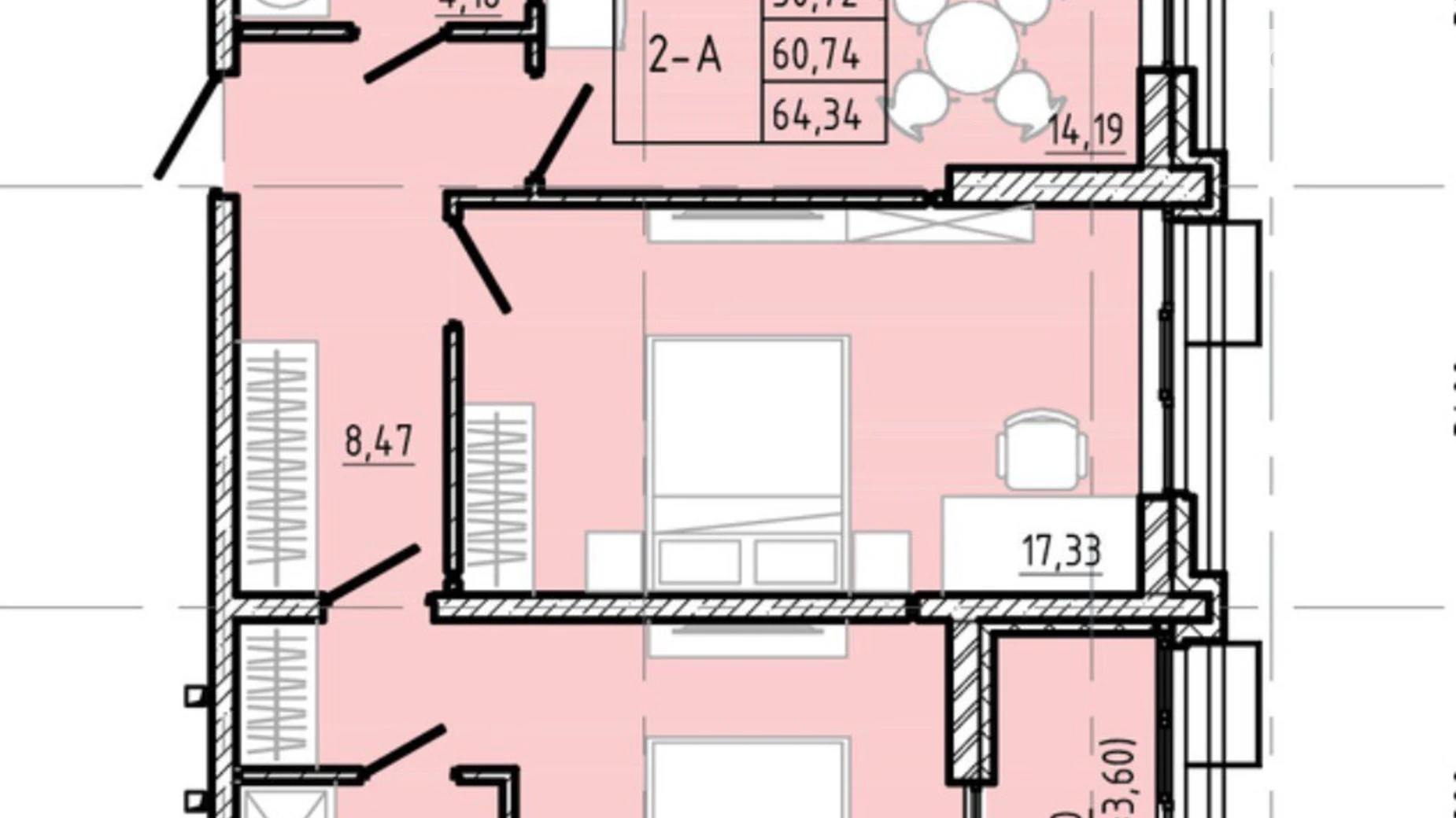 Продается 2-комнатная квартира 64.3 кв. м в Одессе, ул. Ивана Франко, 40 корпус 2 - фото 2