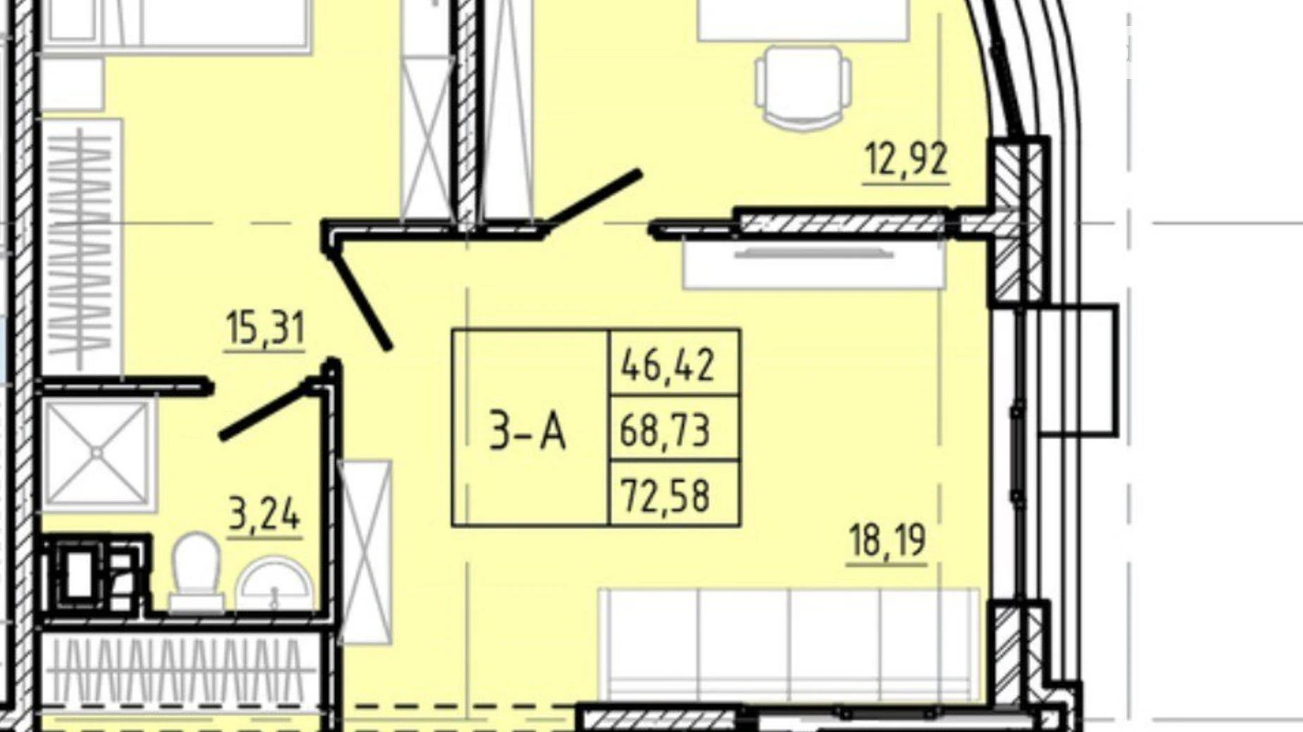 Продается 3-комнатная квартира 72.6 кв. м в Одессе, ул. Ивана Франко, 40 корпус 2 - фото 2
