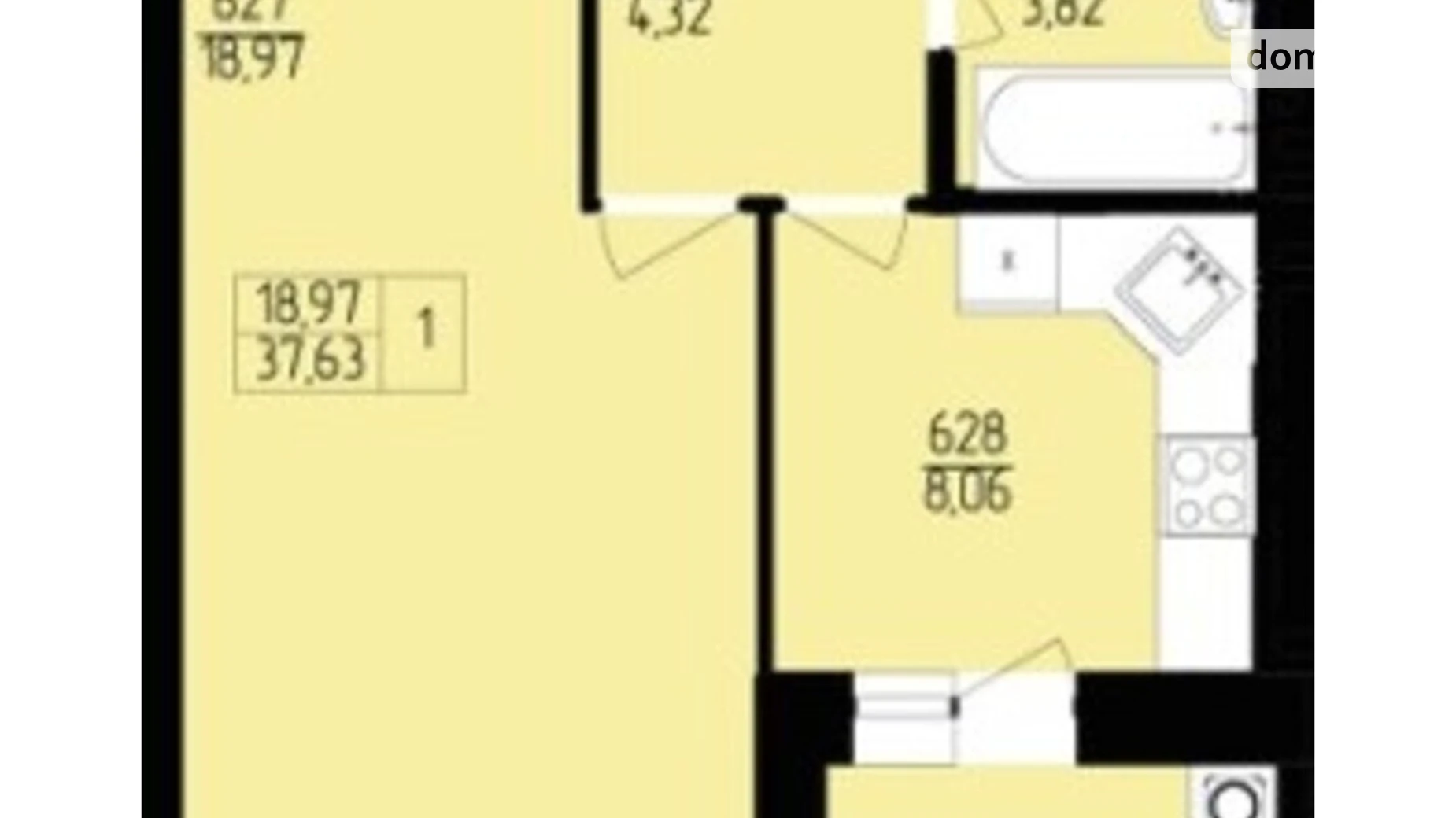 Продається 1-кімнатна квартира 40.67 кв. м у Хмельницькому, пров. Франка Івана, 8 - фото 2