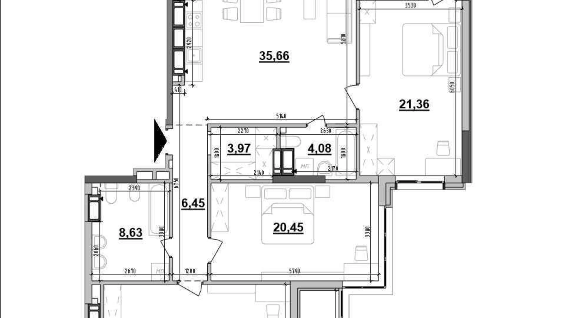 Продается 3-комнатная квартира 131.22 кв. м в Киеве, ул. Коновальца Евгения, 30 - фото 2