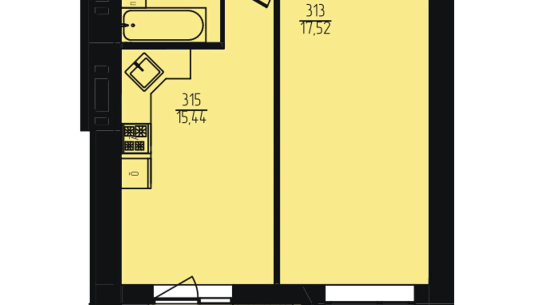 Продается 1-комнатная квартира 51.21 кв. м в Хмельницком, ул. Озерная, 20/4Б - фото 2
