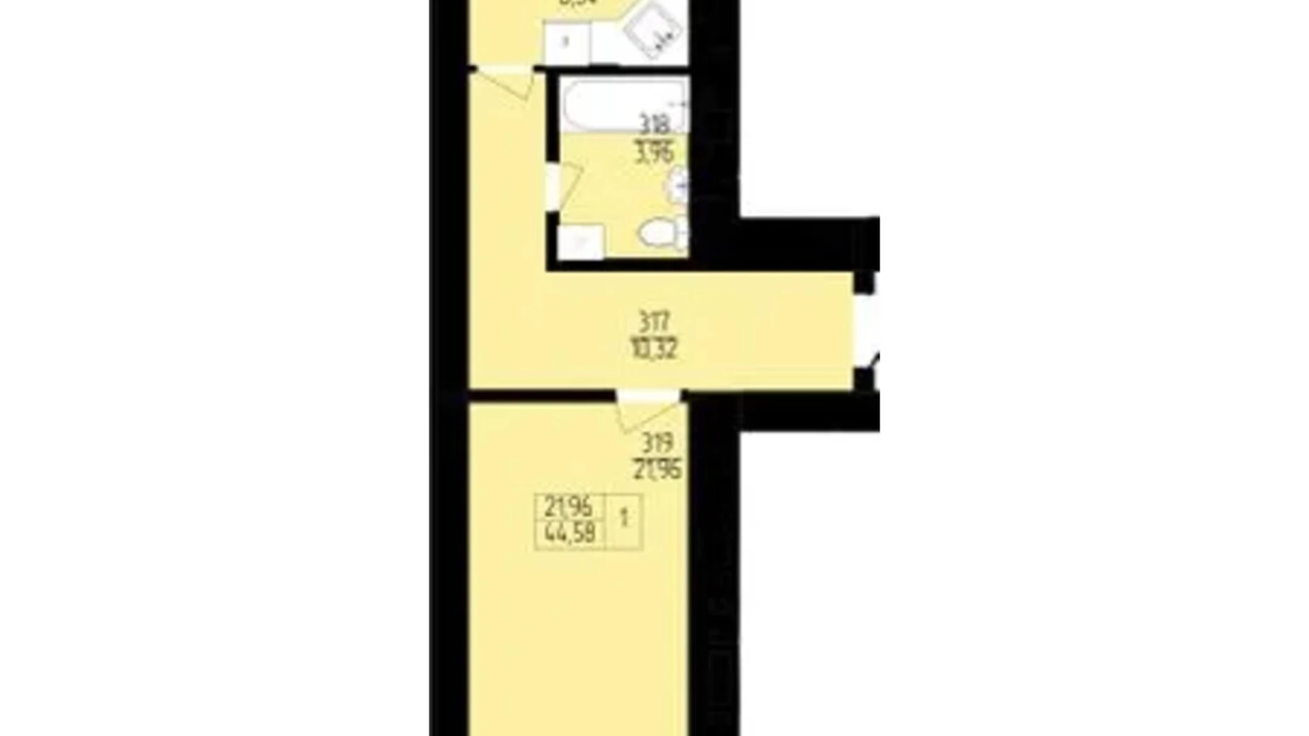 Продается 1-комнатная квартира 53.62 кв. м в Хмельницком, пер. Франко Ивана, 8 - фото 2