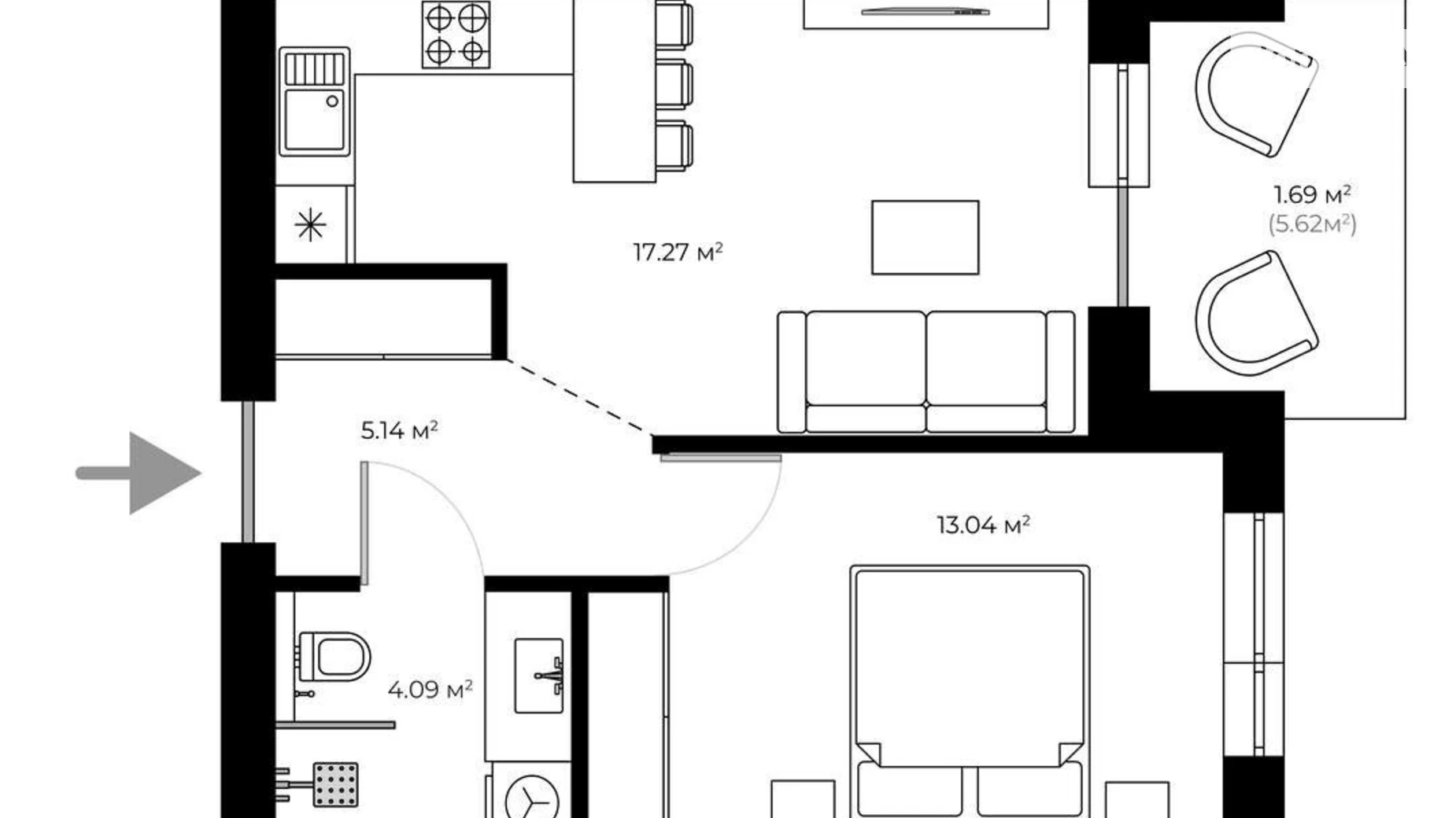 Продається 2-кімнатна квартира 65 кв. м у Ужгороді, вул. Мальовнича, 1 - фото 2