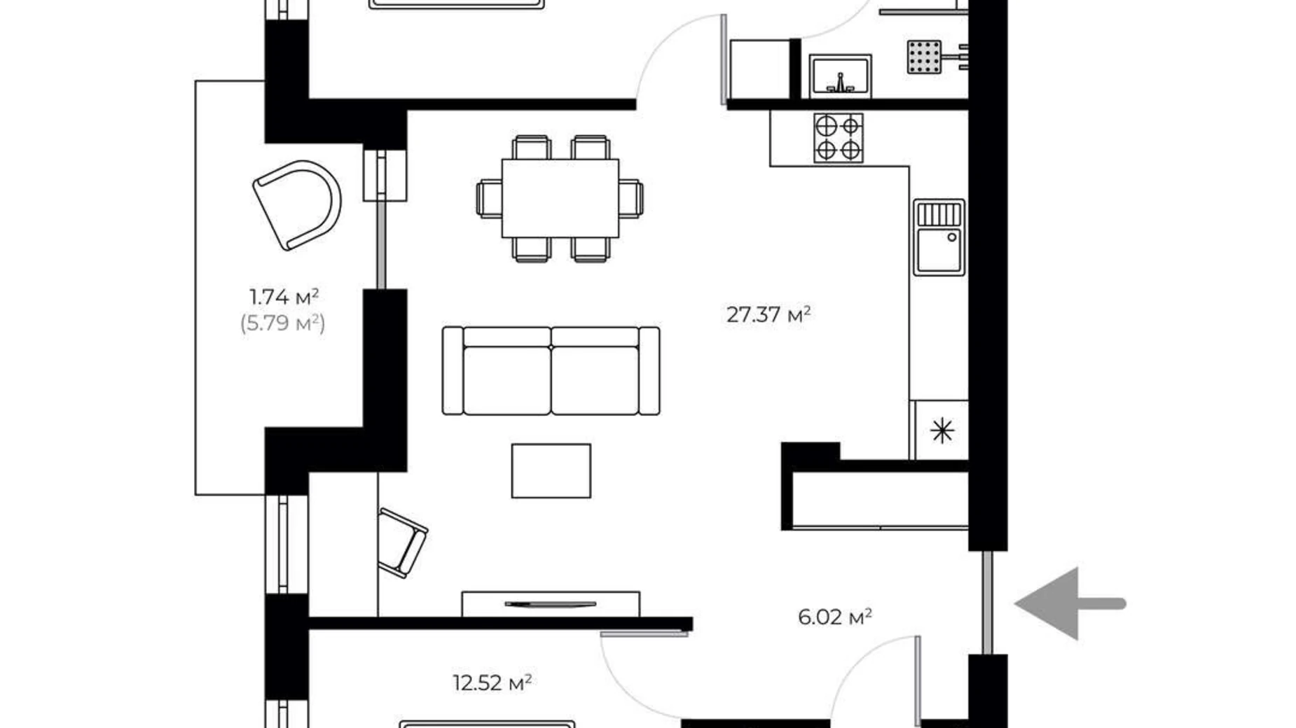 Продається 2-кімнатна квартира 72.9 кв. м у Ужгороді, вул. Мальовнича, 1 - фото 2