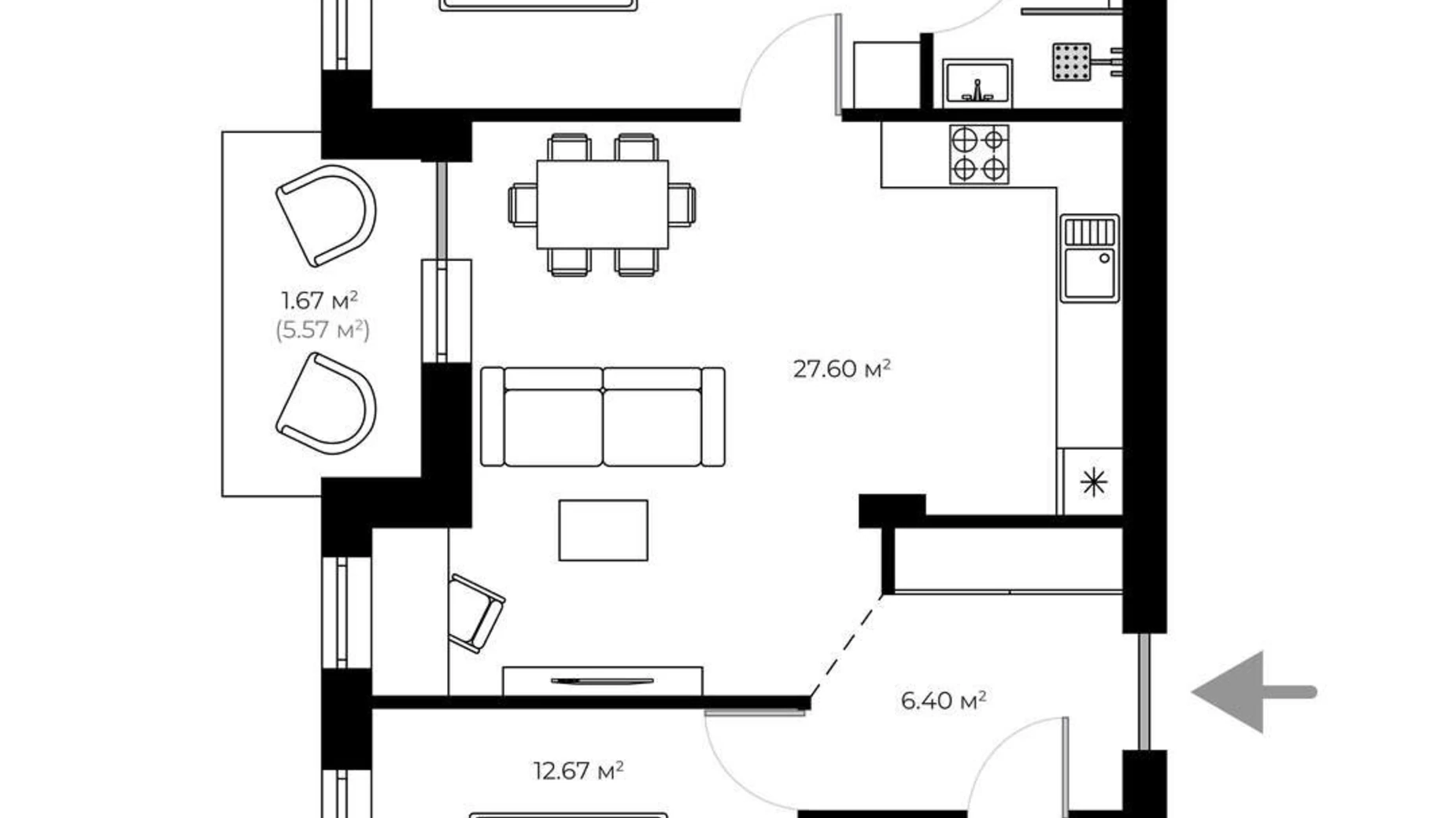 Продається 2-кімнатна квартира 71.7 кв. м у Ужгороді, вул. Мальовнича, 1 - фото 2