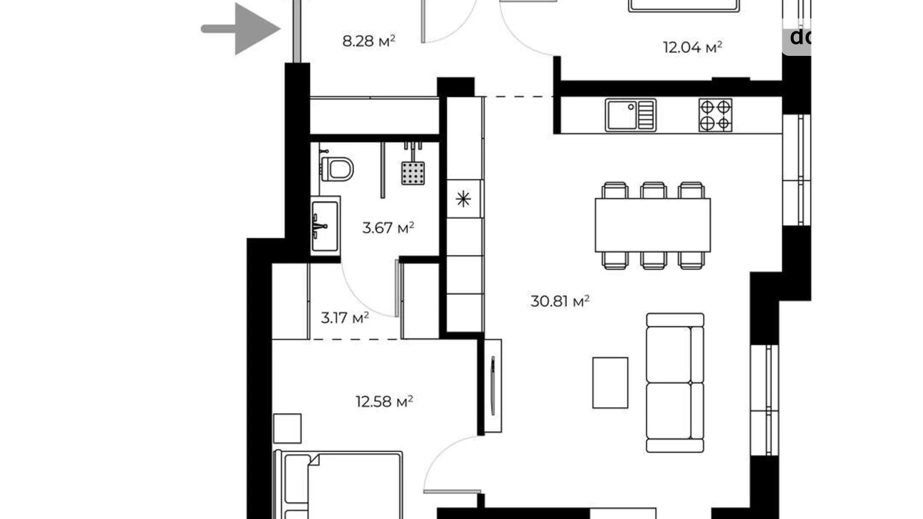 Продається 2-кімнатна квартира 65 кв. м у Ужгороді, вул. Мальовнича, 1 - фото 2