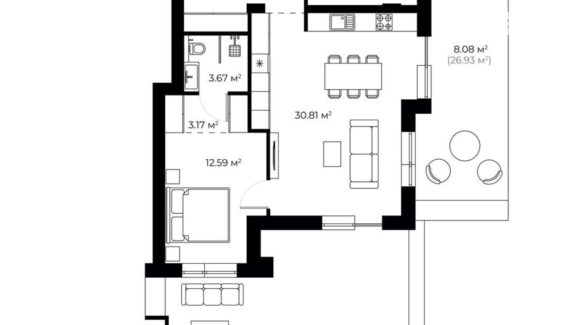 Продається 2-кімнатна квартира 71.2 кв. м у Ужгороді, вул. Мальовнича, 1 - фото 2