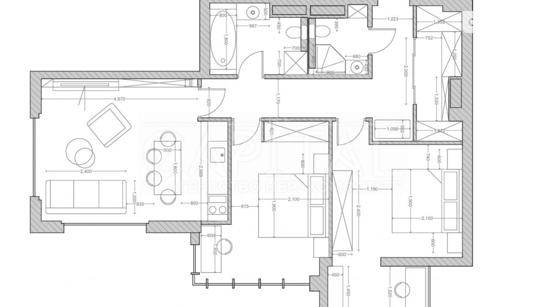 Продается 2-комнатная квартира 82.09 кв. м в Киеве, ул. Андрея Верхогляда(Драгомирова), 1-20А - фото 2