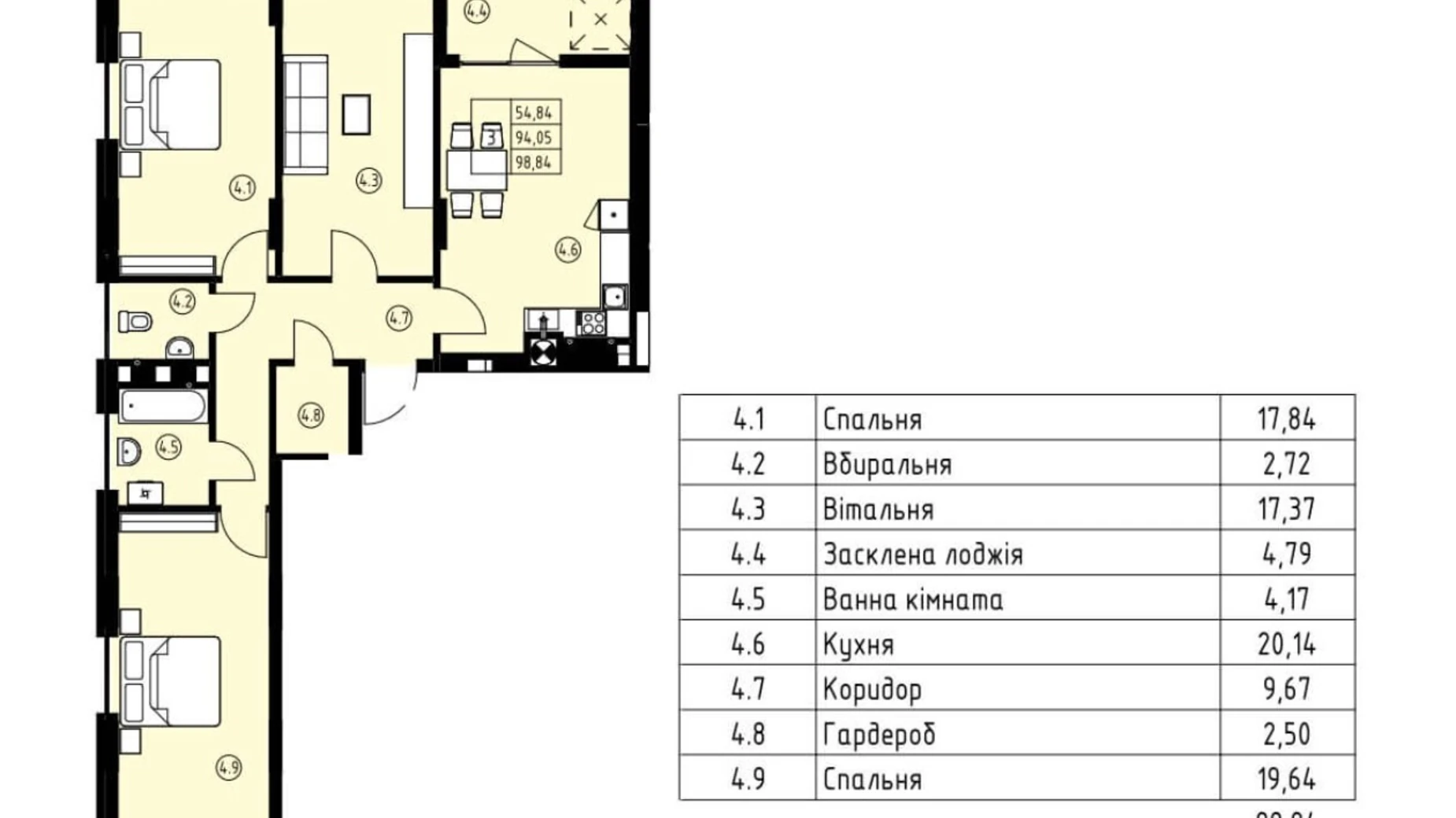 Продается 3-комнатная квартира 101.4 кв. м в Львове, ул. Владимира Навроцкого, 31 - фото 2