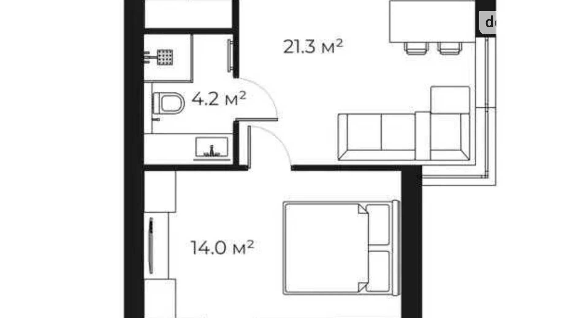 Продается 1-комнатная квартира 44.2 кв. м в Ужгороде, ул. Легоцкого, 80 - фото 3
