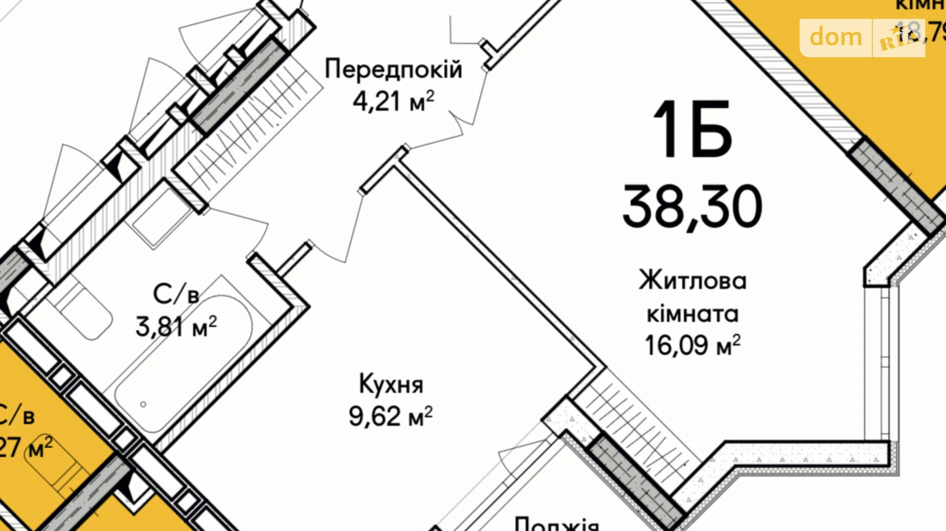 Продается 1-комнатная квартира 38.3 кв. м в Ирпене, ул. Ольги Кобылянской(Достоевского), 37 - фото 3