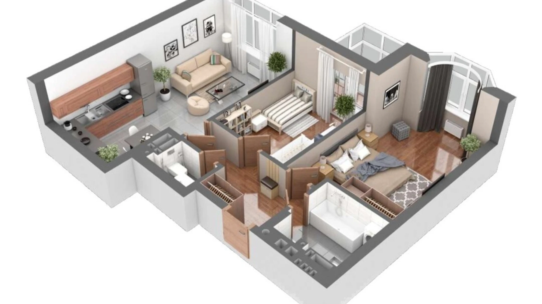 Продается 2-комнатная квартира 65.07 кв. м в Буче, бул. Леонида Бирюкова, 2А - фото 2