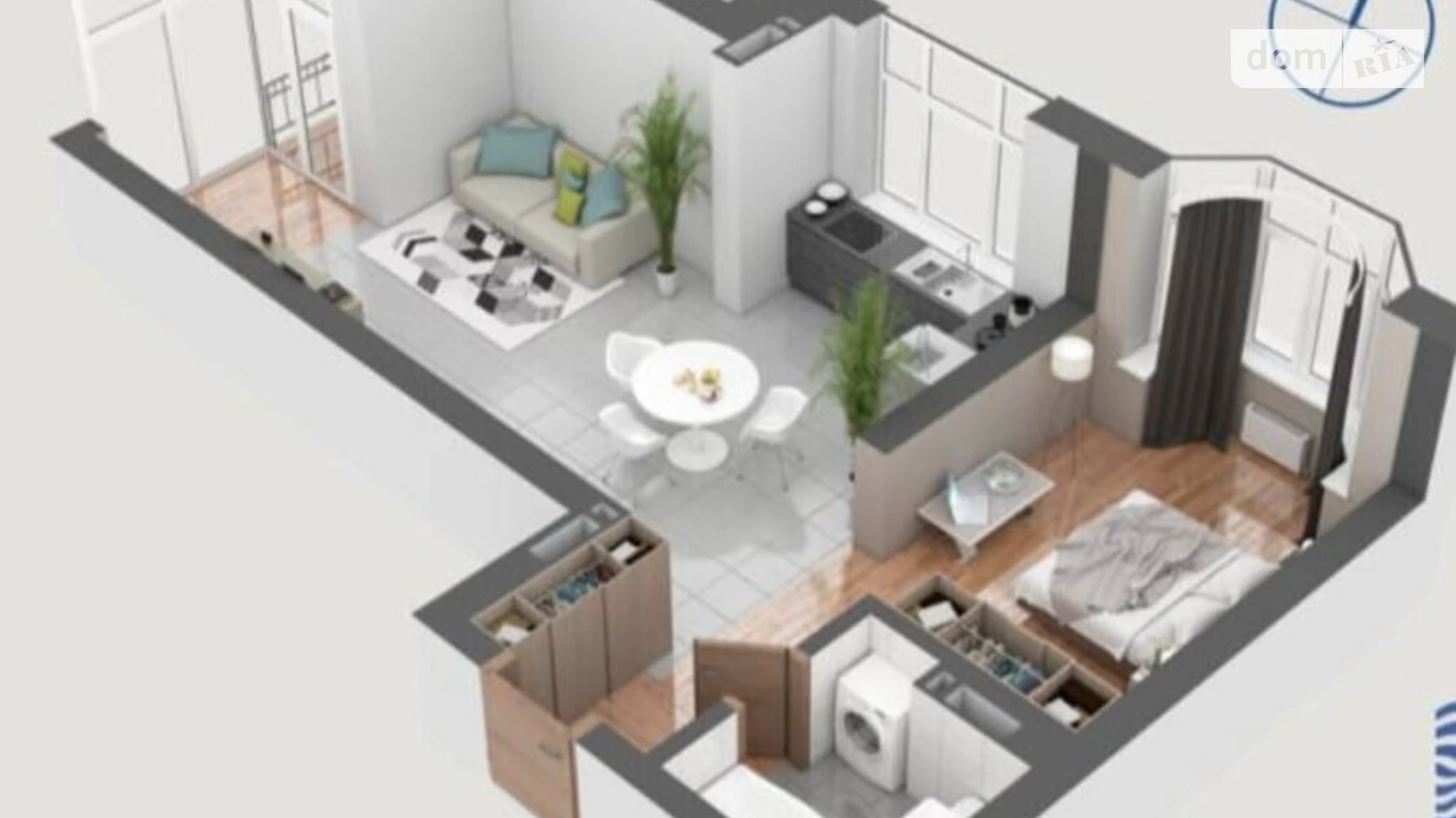 Продается 1-комнатная квартира 50.84 кв. м в Буче, бул. Леонида Бирюкова, 4 - фото 2