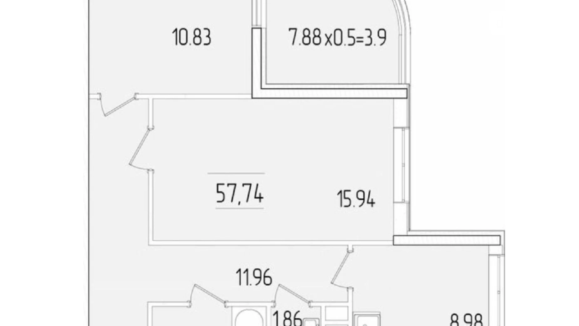 Продается 2-комнатная квартира 57.8 кв. м в Одессе, вул. Краснова - фото 2