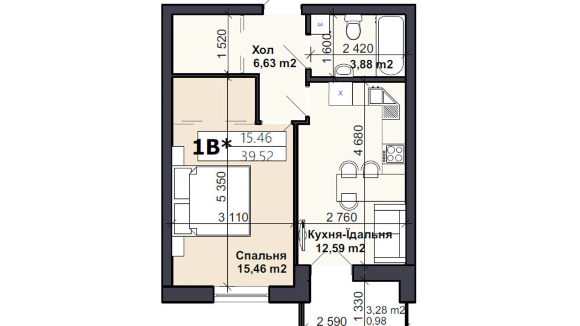 Продается 1-комнатная квартира 37.3 кв. м в Буче, ул. Ярослава Мудрого(Чкалова), 58 - фото 2