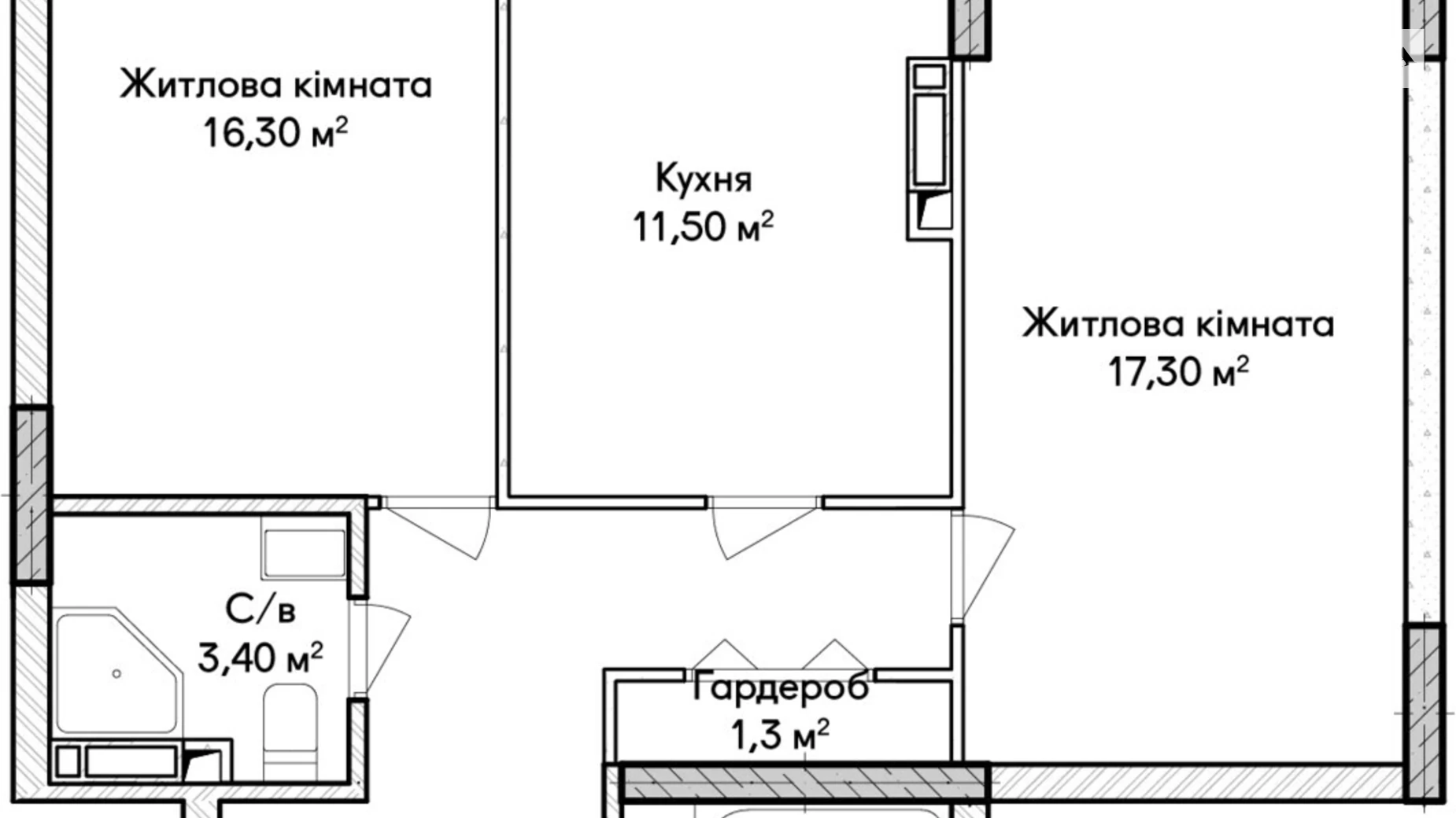 Продается 2-комнатная квартира 64 кв. м в Ирпене, ул. Ольги Кобылянской(Достоевского), 1В - фото 2