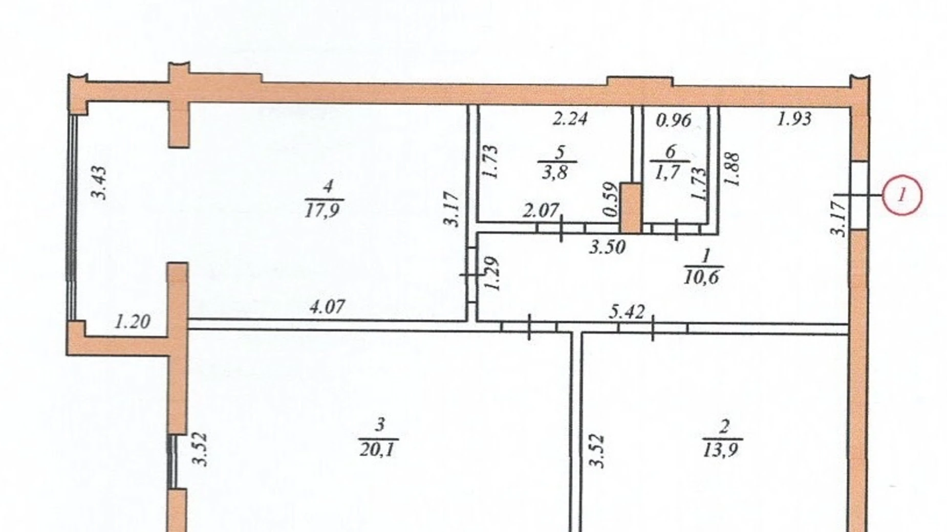 2-комнатная квартира 68 кв. м в Тернополе, ул. Госпитальная, 16 - фото 4