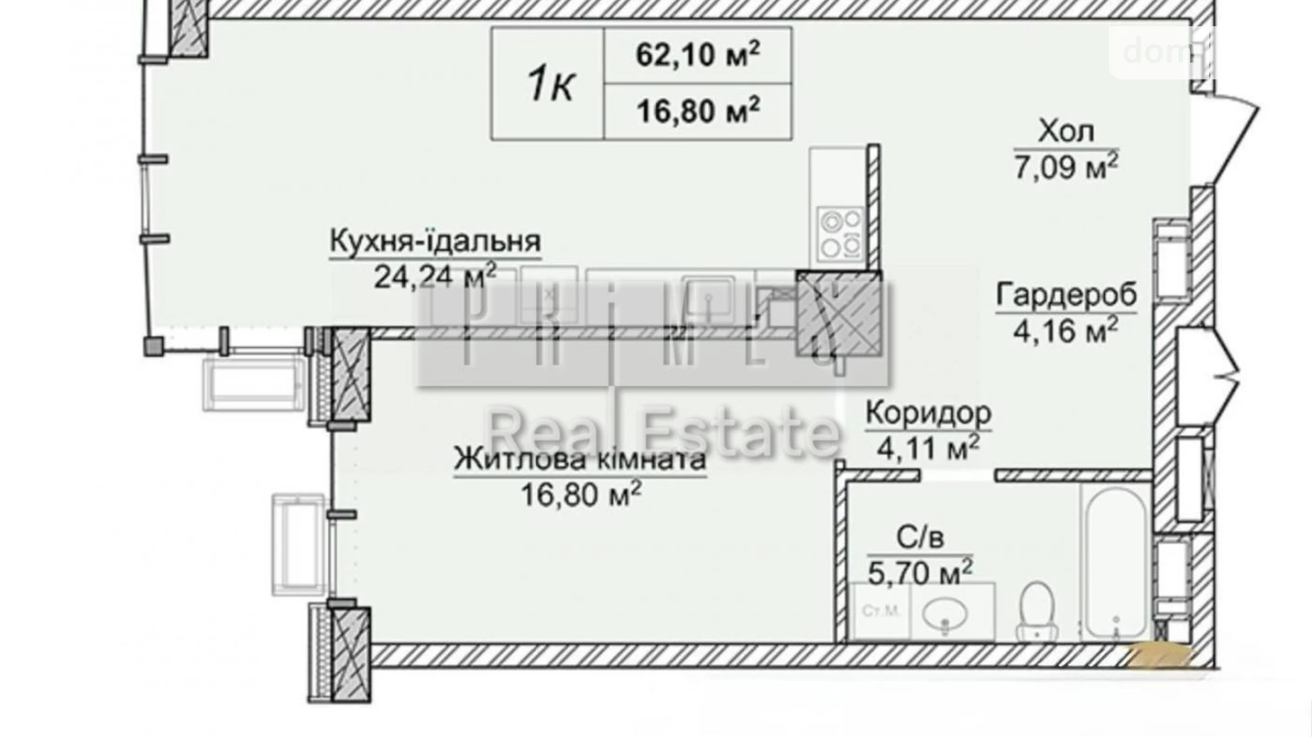Продается 1-комнатная квартира 62 кв. м в Киеве, ул. Андрея Верхогляда(Драгомирова), 1-20 - фото 5