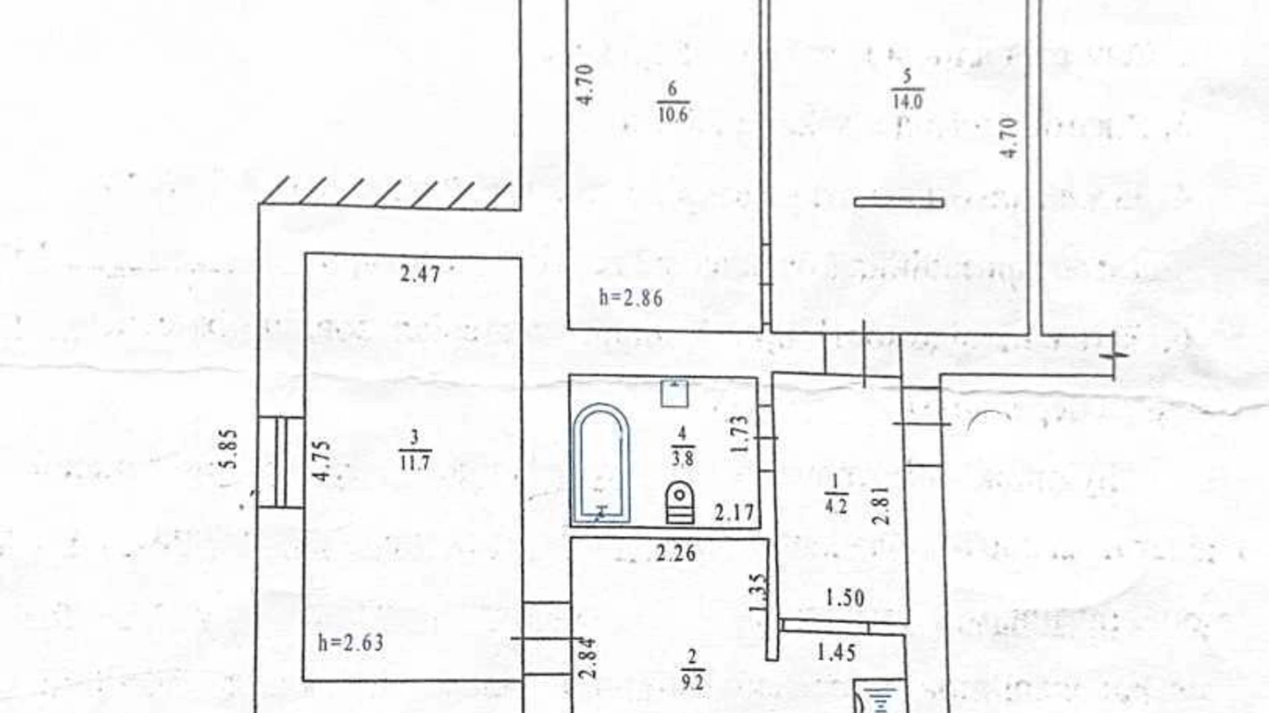 Продается 3-комнатная квартира 53.5 кв. м в Полтаве, пер. Госпитальный - фото 2