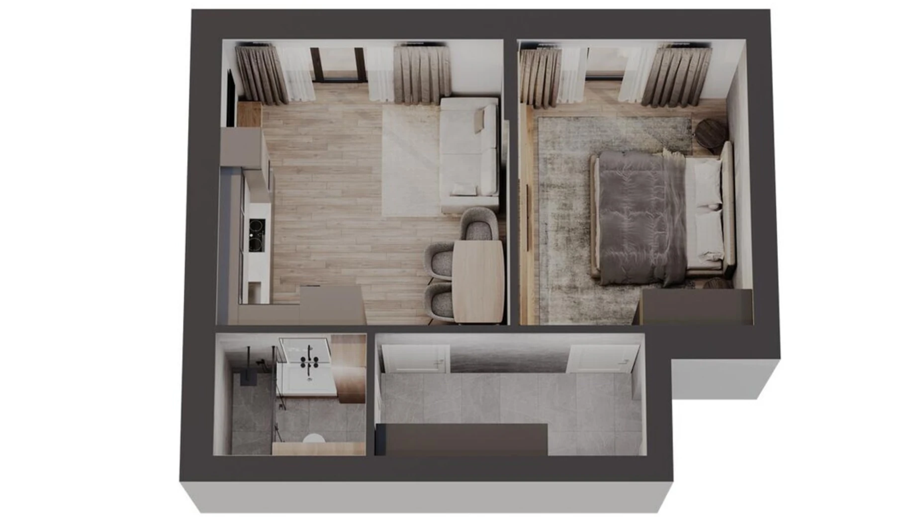 Продається 1-кімнатна квартира 40 кв. м у Чагорі, вул. Міжнародна, 41 - фото 2